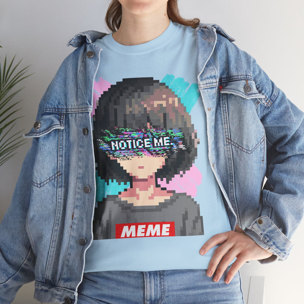 Pixel Anime Girl — 8-Bit Glitchcore Graphic Tee