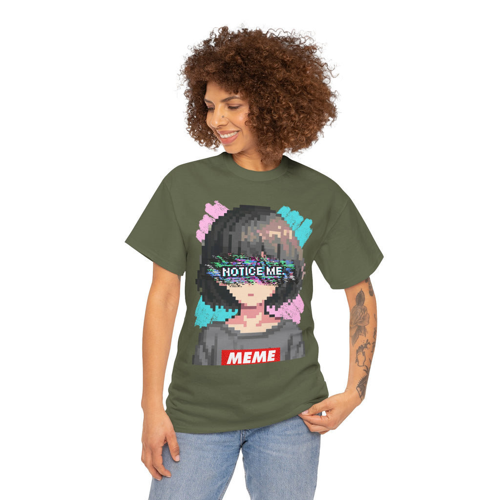 Pixel Anime Girl — 8-Bit Glitchcore Graphic Tee