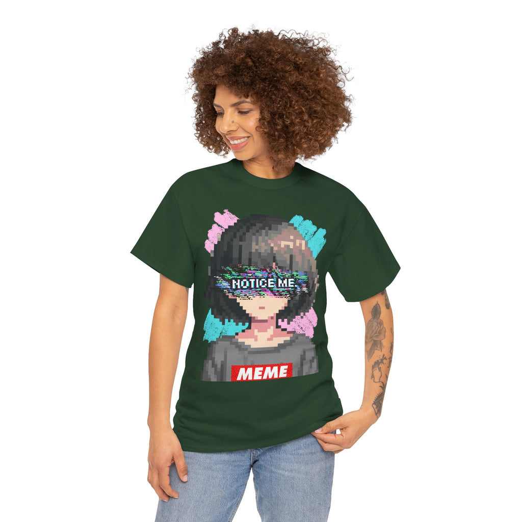 Pixel Anime Girl — 8-Bit Glitchcore Graphic Tee