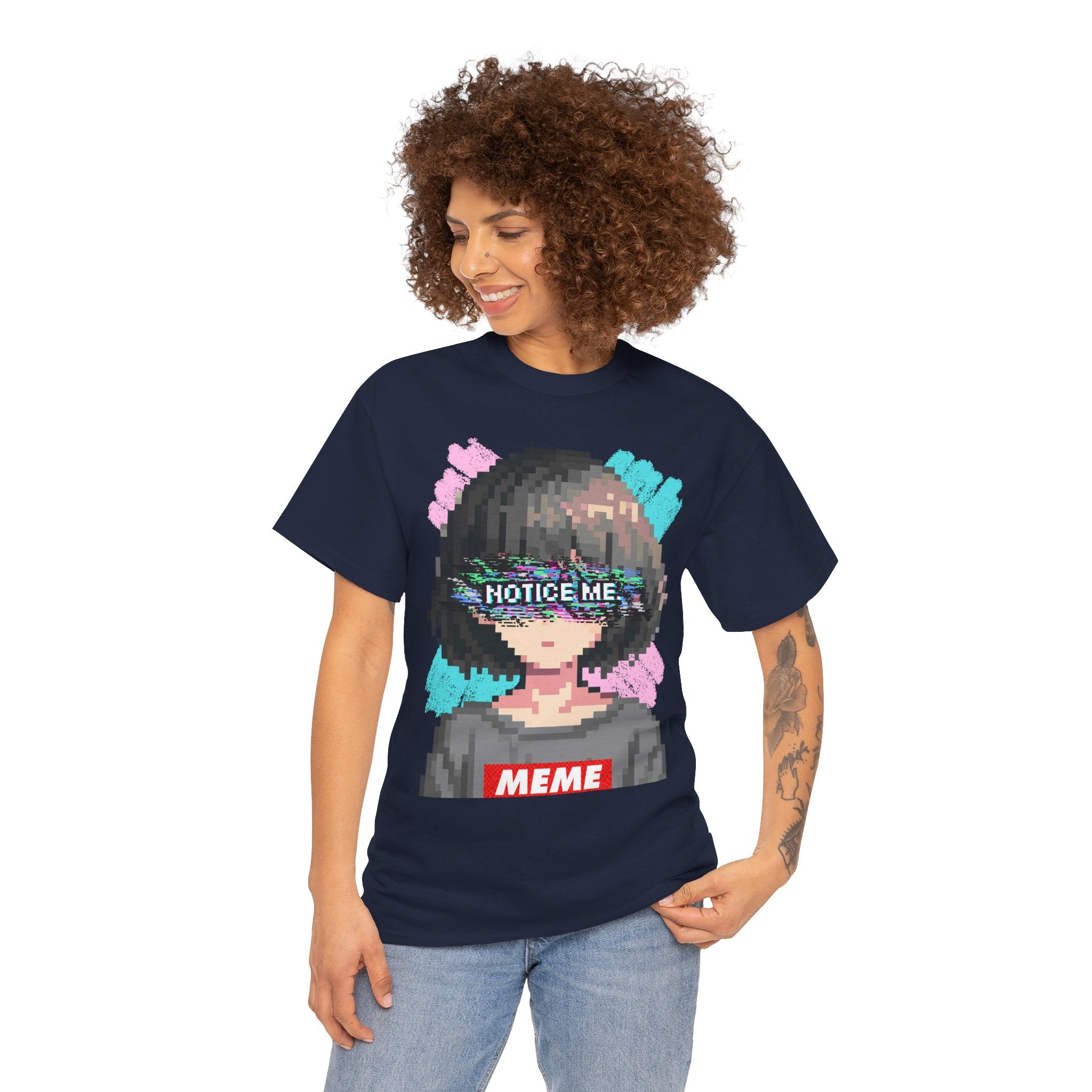 Pixel Anime Girl — 8-Bit Glitchcore Graphic Tee