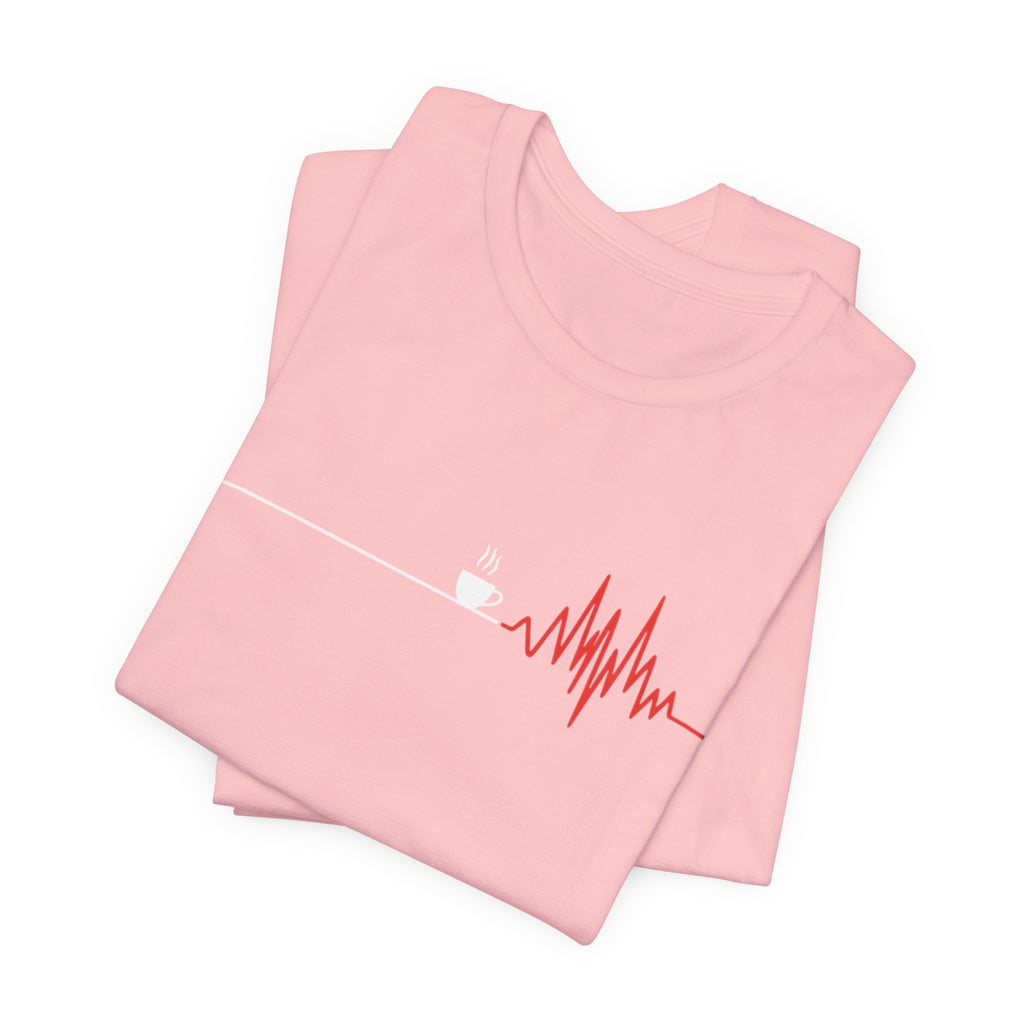 Coffee Heartbeat — EKG Caffeine Humor Tee