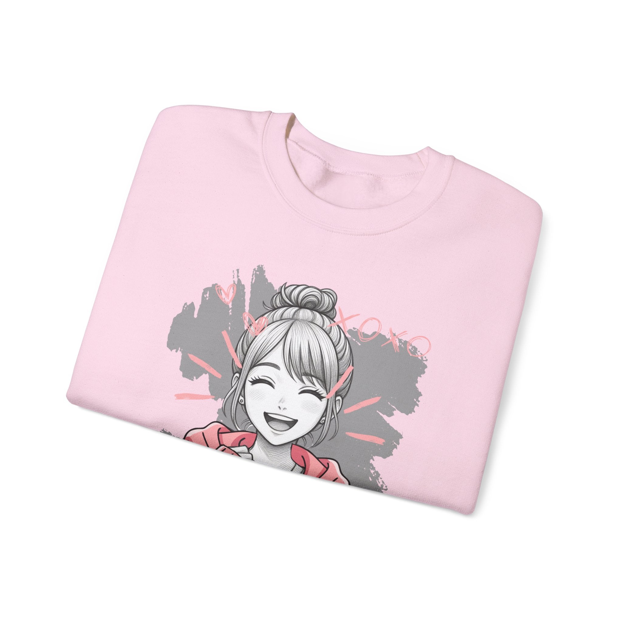 Kawaii Anime Girl Sweatshirt — Pastel Manga Art Crewneck