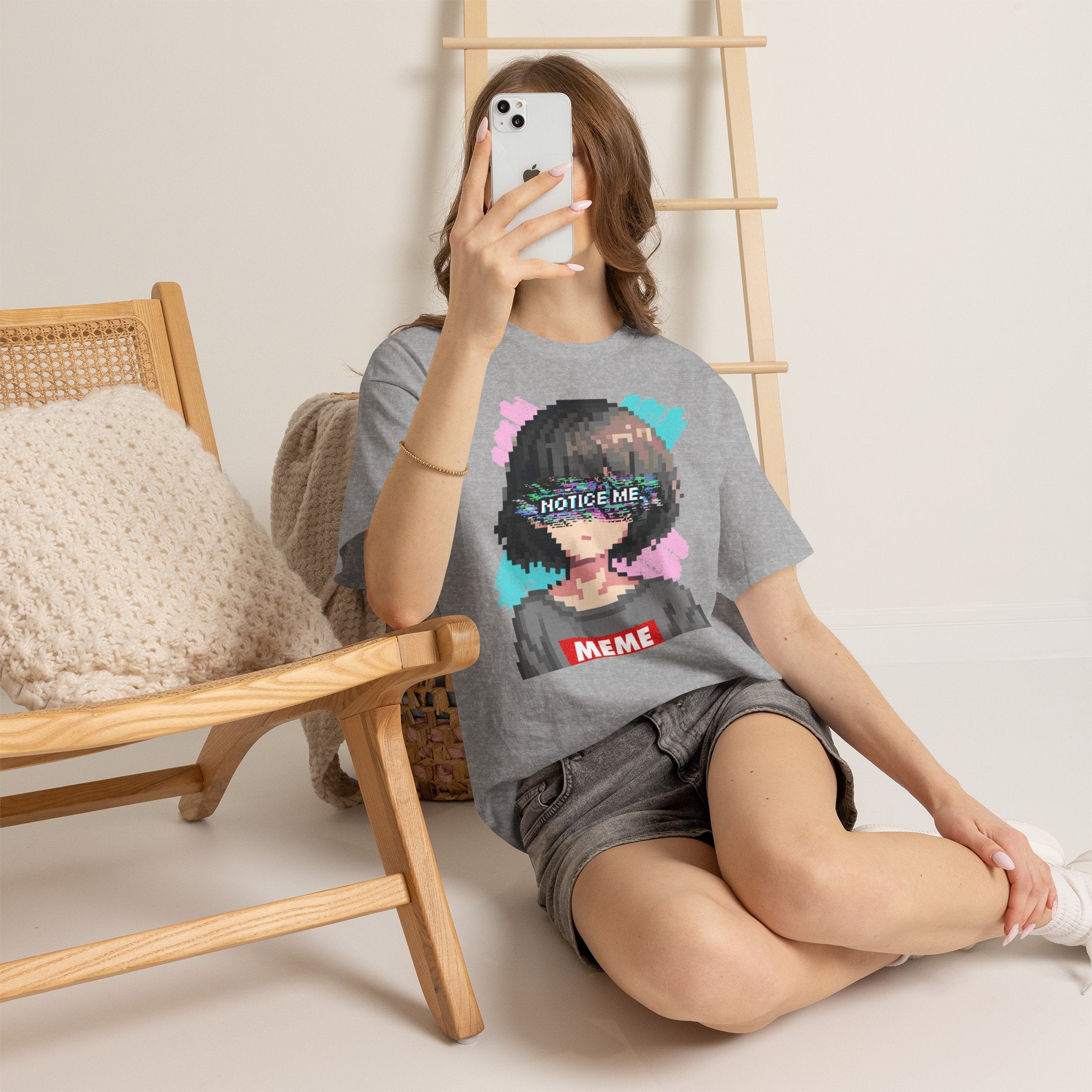 Pixel Anime Girl tee — product photo 4