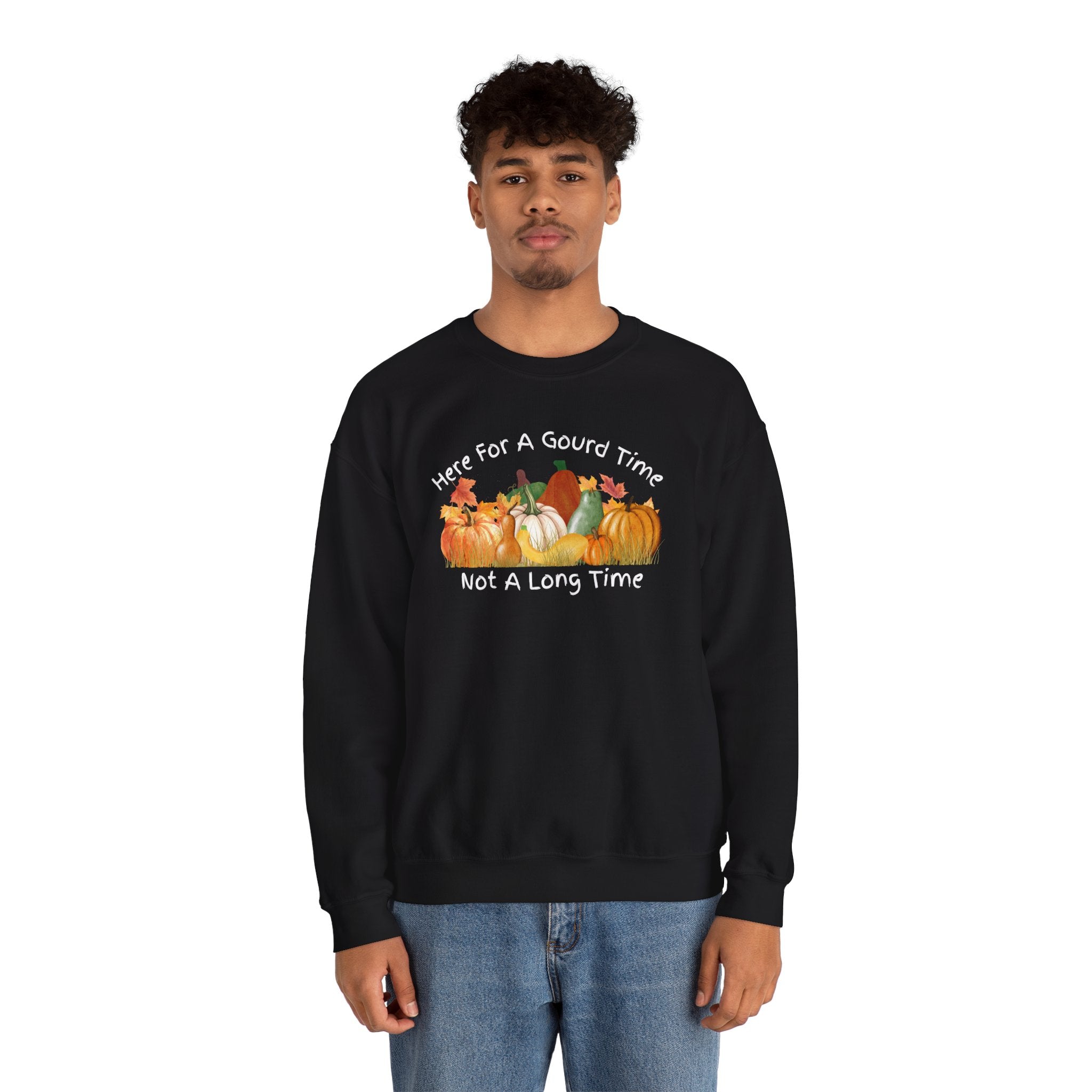 Here for a Gourd Time fall pumpkin crewneck — product photo 9