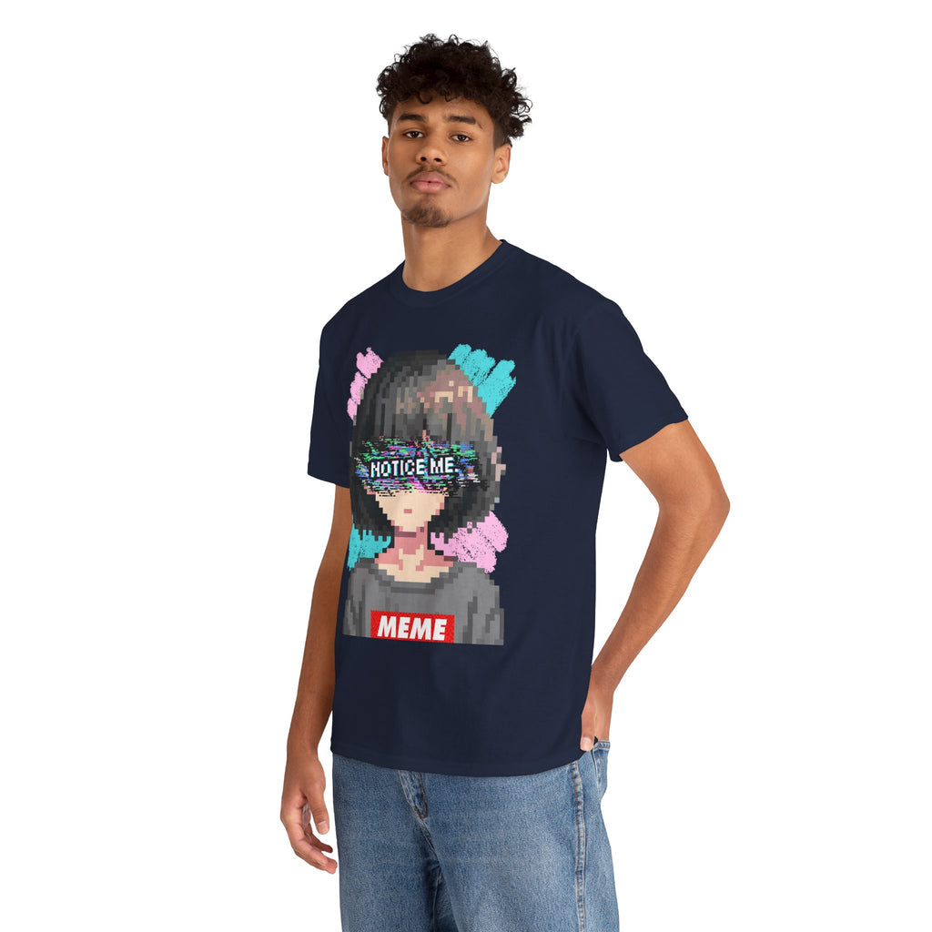 Pixel Anime Girl — 8-Bit Glitchcore Graphic Tee