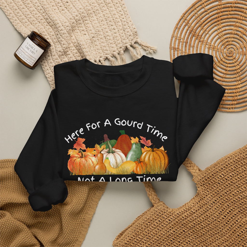 Here for a Gourd Time fall pumpkin crewneck — product photo 6