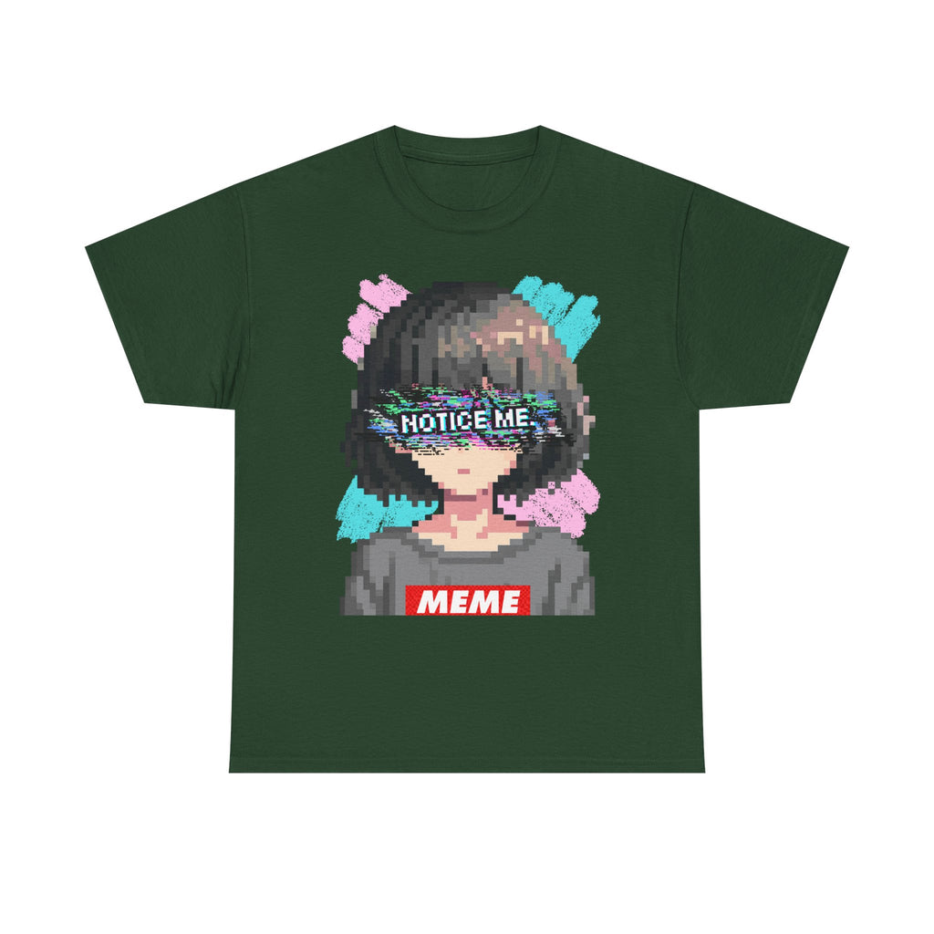 Pixel Anime Girl — 8-Bit Glitchcore Graphic Tee