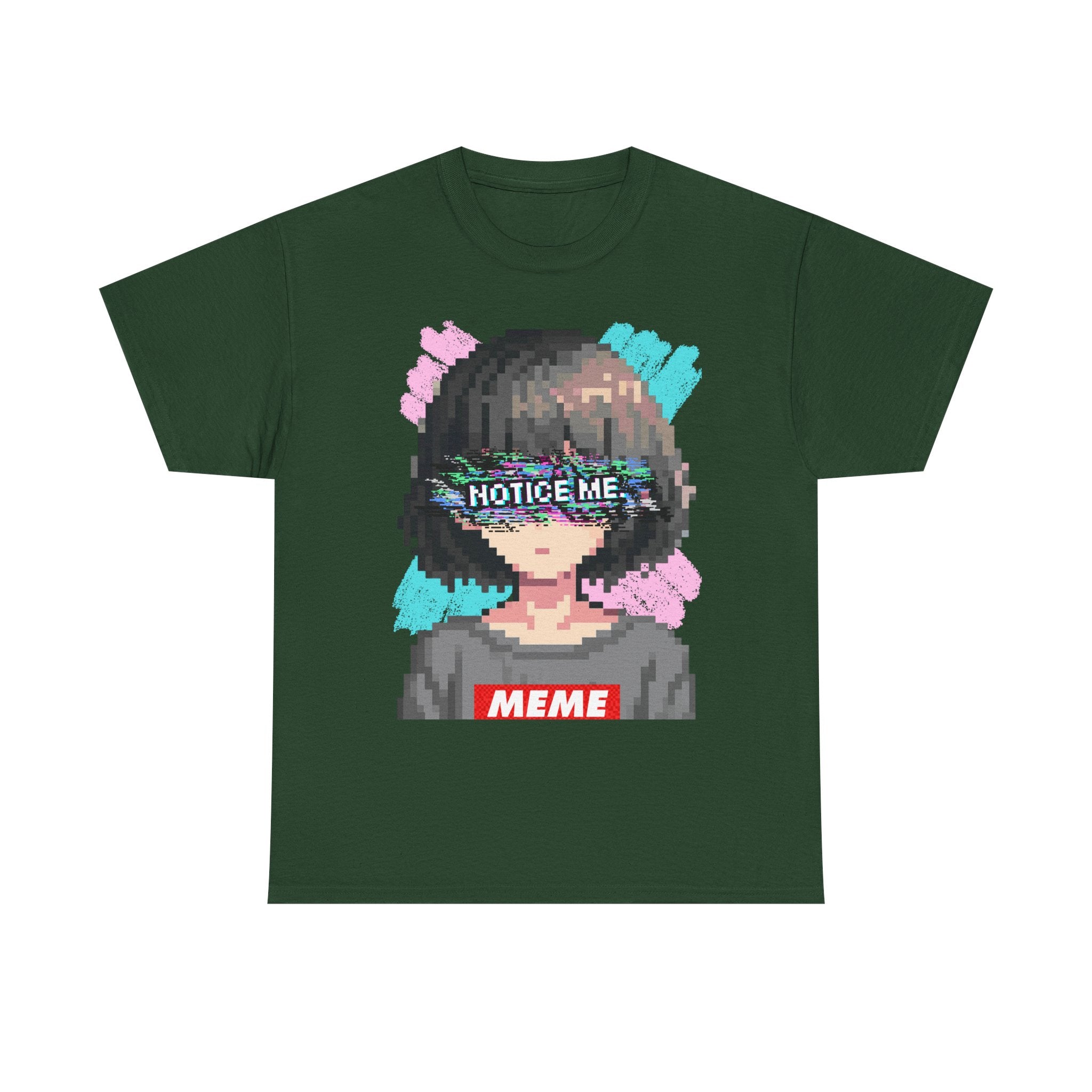 Pixel Anime Girl — 8-Bit Glitchcore Graphic Tee