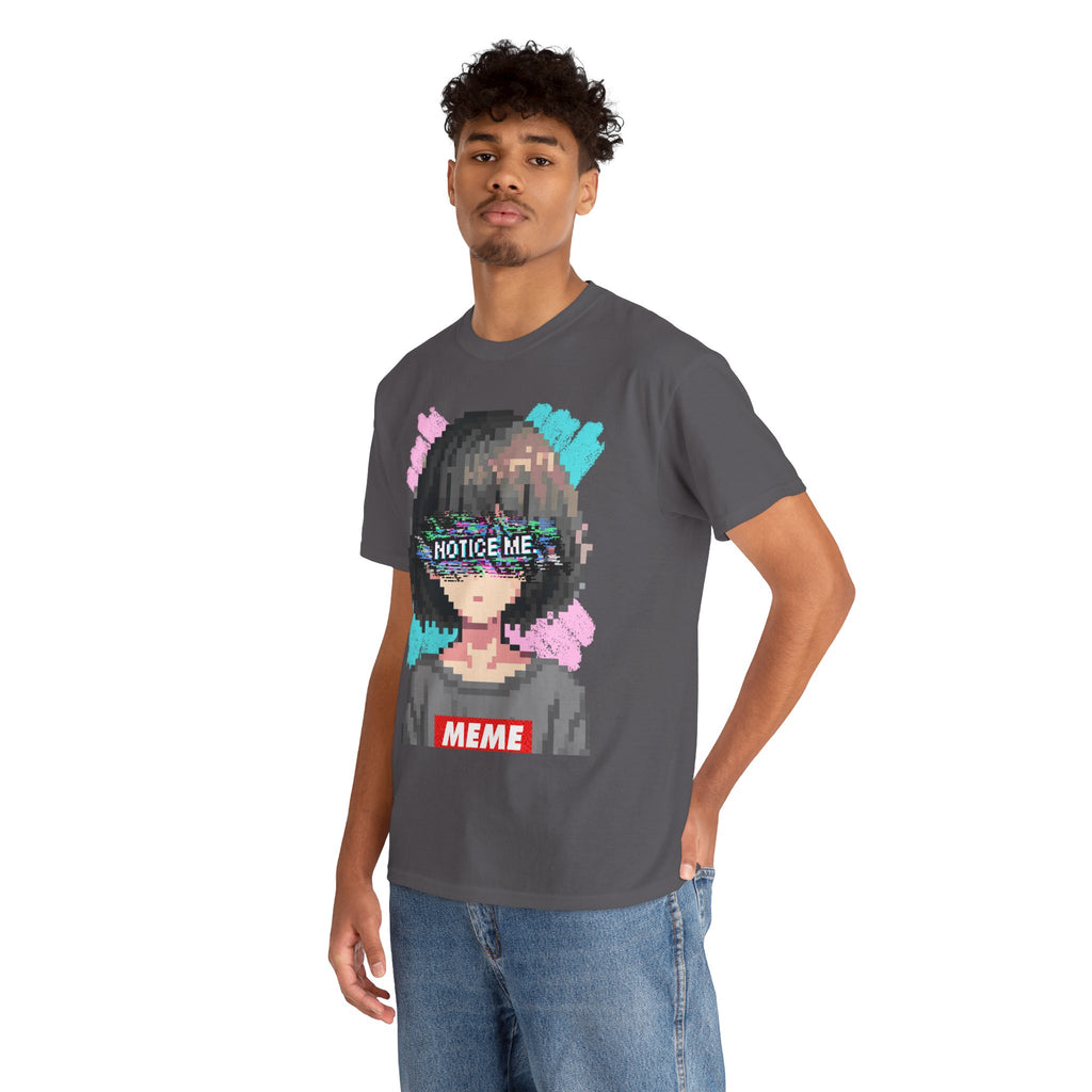 Pixel Anime Girl — 8-Bit Glitchcore Graphic Tee
