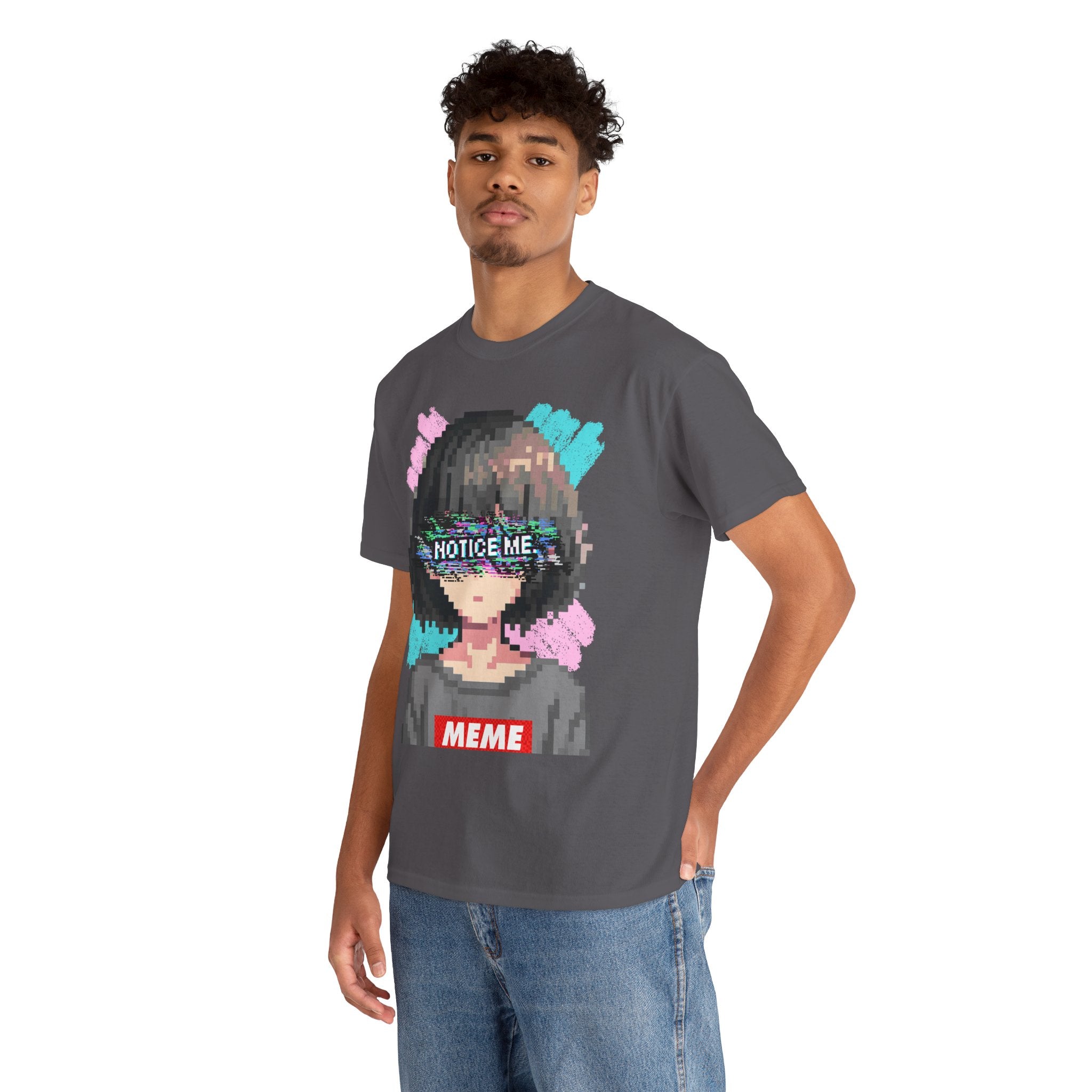 Pixel Anime Girl — 8-Bit Glitchcore Graphic Tee