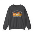 Here for a Gourd Time fall pumpkin crewneck — product photo 2, dark heather or black colorway