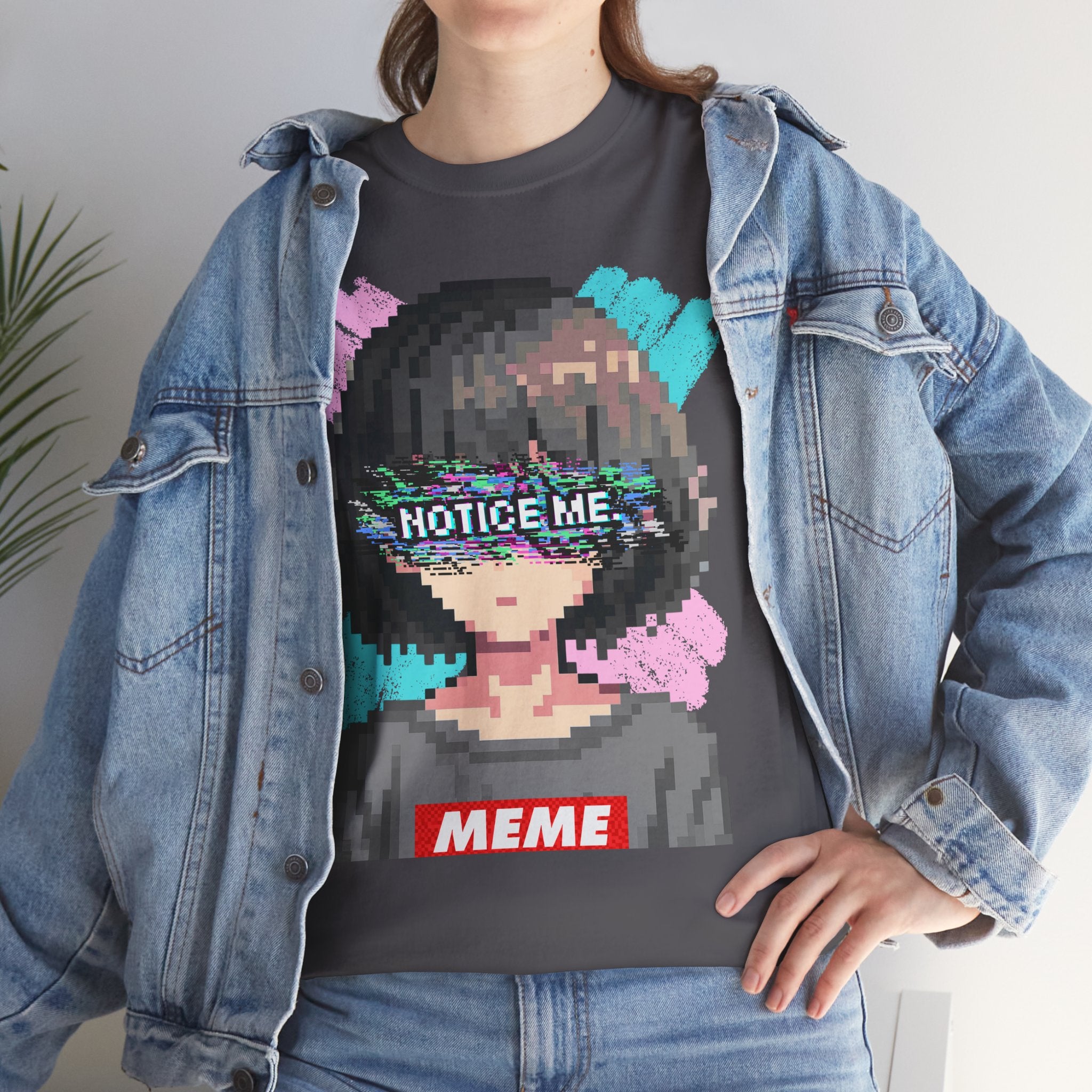 Pixel Anime Girl — 8-Bit Glitchcore Graphic Tee