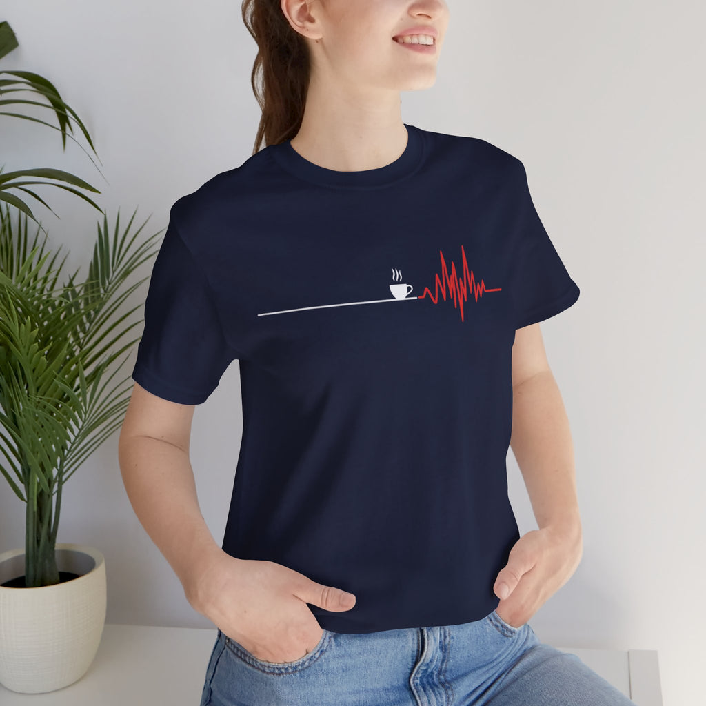 Coffee Heartbeat — EKG Caffeine Humor Tee
