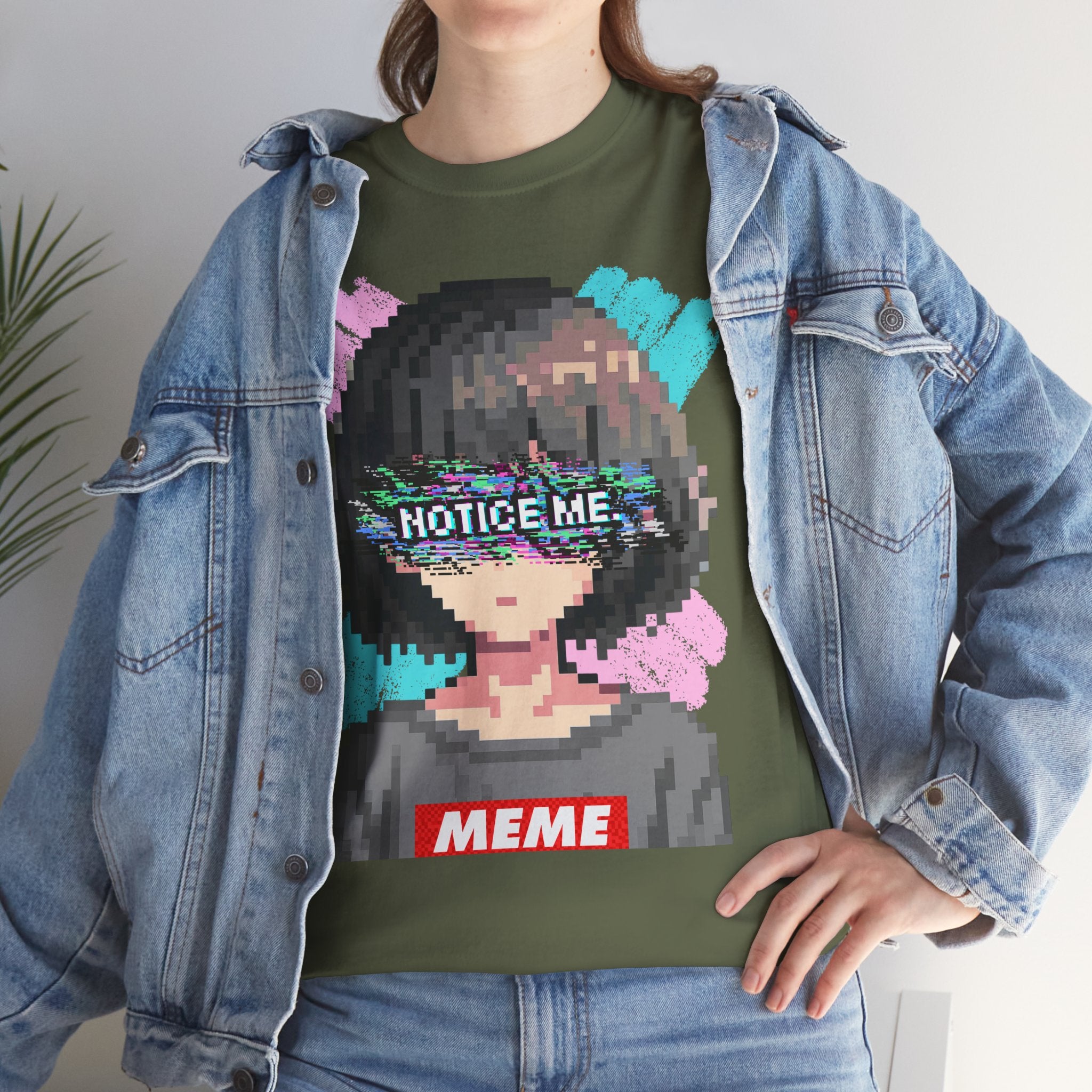 Pixel Anime Girl — 8-Bit Glitchcore Graphic Tee