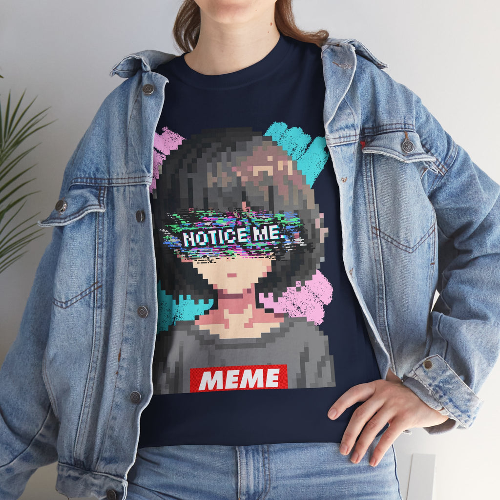 Pixel Anime Girl — 8-Bit Glitchcore Graphic Tee