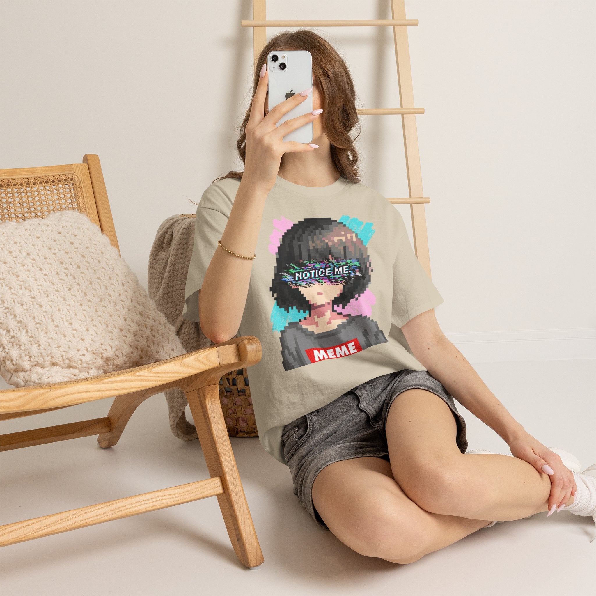 Pixel Anime Girl tee — product photo 3