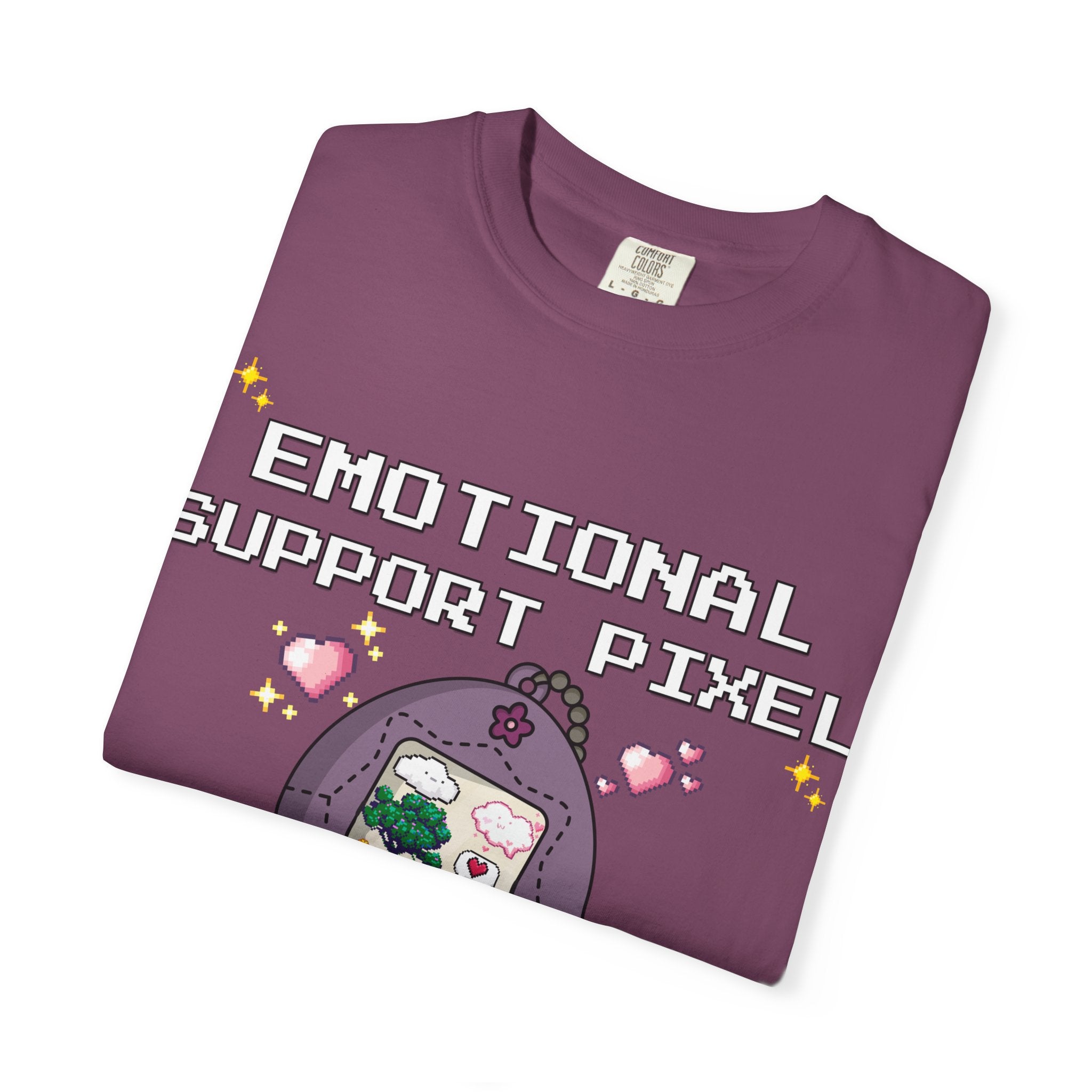 Emotional Support Pixel tee — size and fit guide
