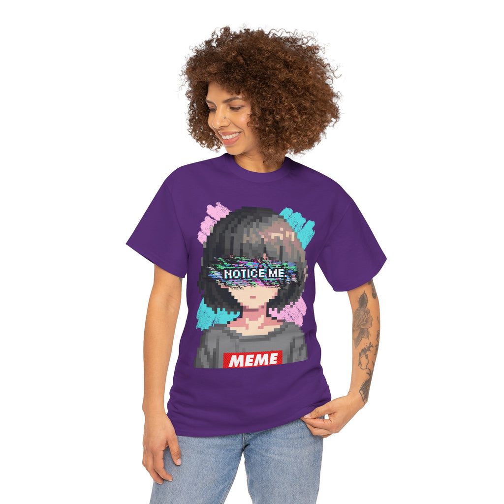 Pixel Anime Girl — 8-Bit Glitchcore Graphic Tee