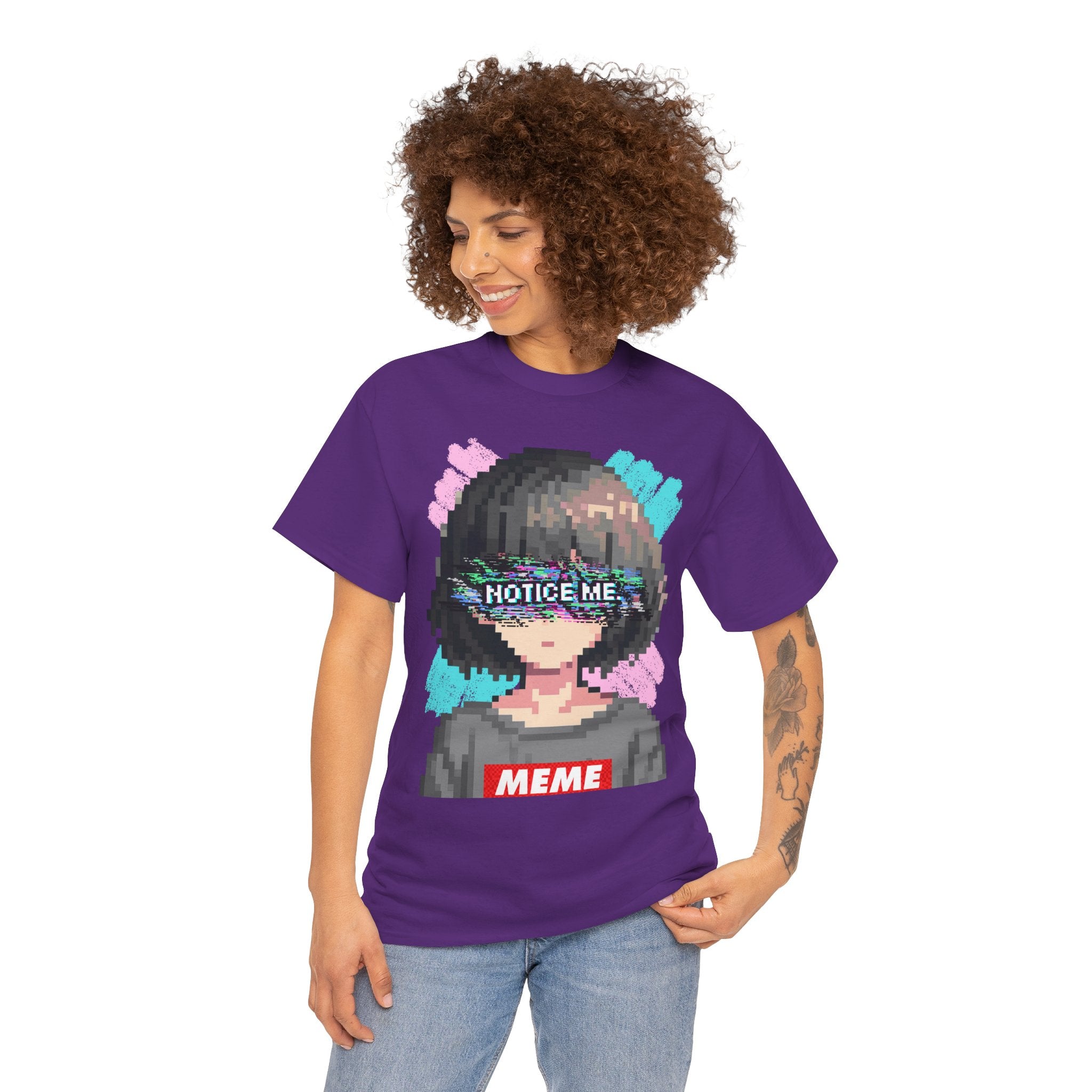 Pixel Anime Girl — 8-Bit Glitchcore Graphic Tee