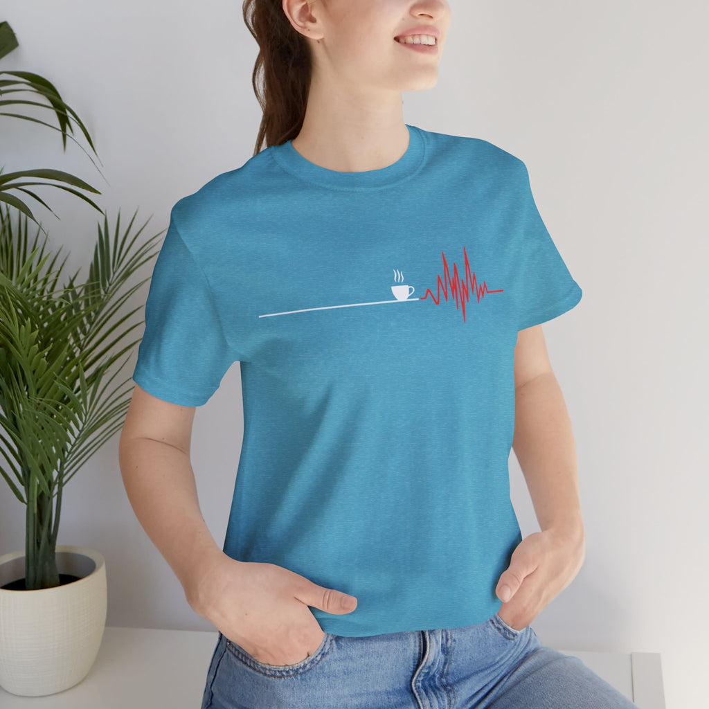 Coffee Heartbeat — EKG Caffeine Humor Tee