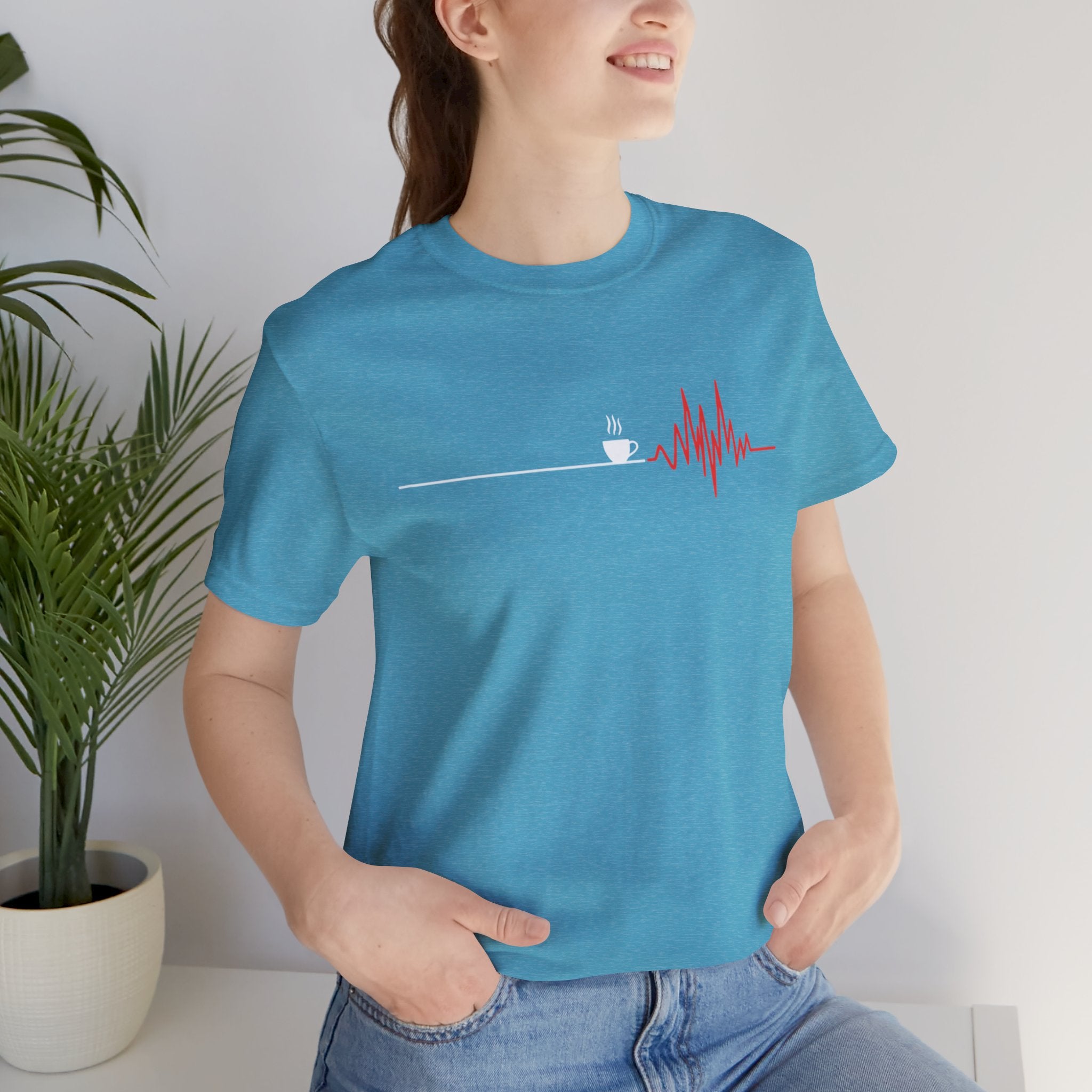 Coffee Heartbeat — EKG Caffeine Humor Tee