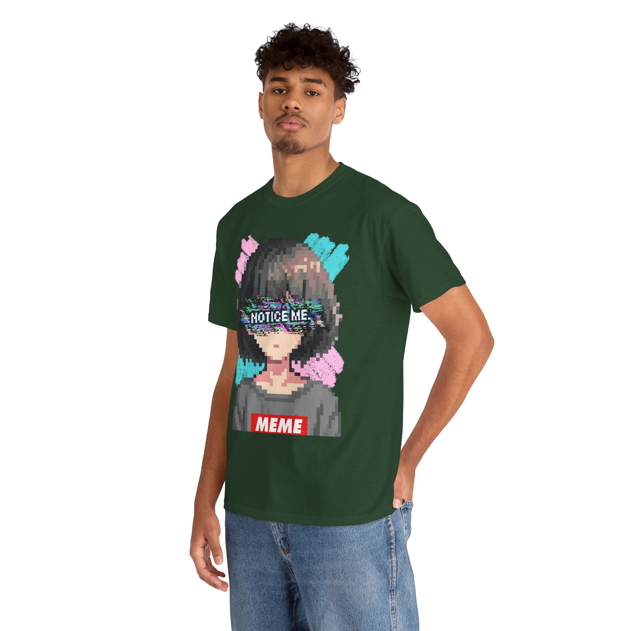 Pixel Anime Girl — 8-Bit Glitchcore Graphic Tee