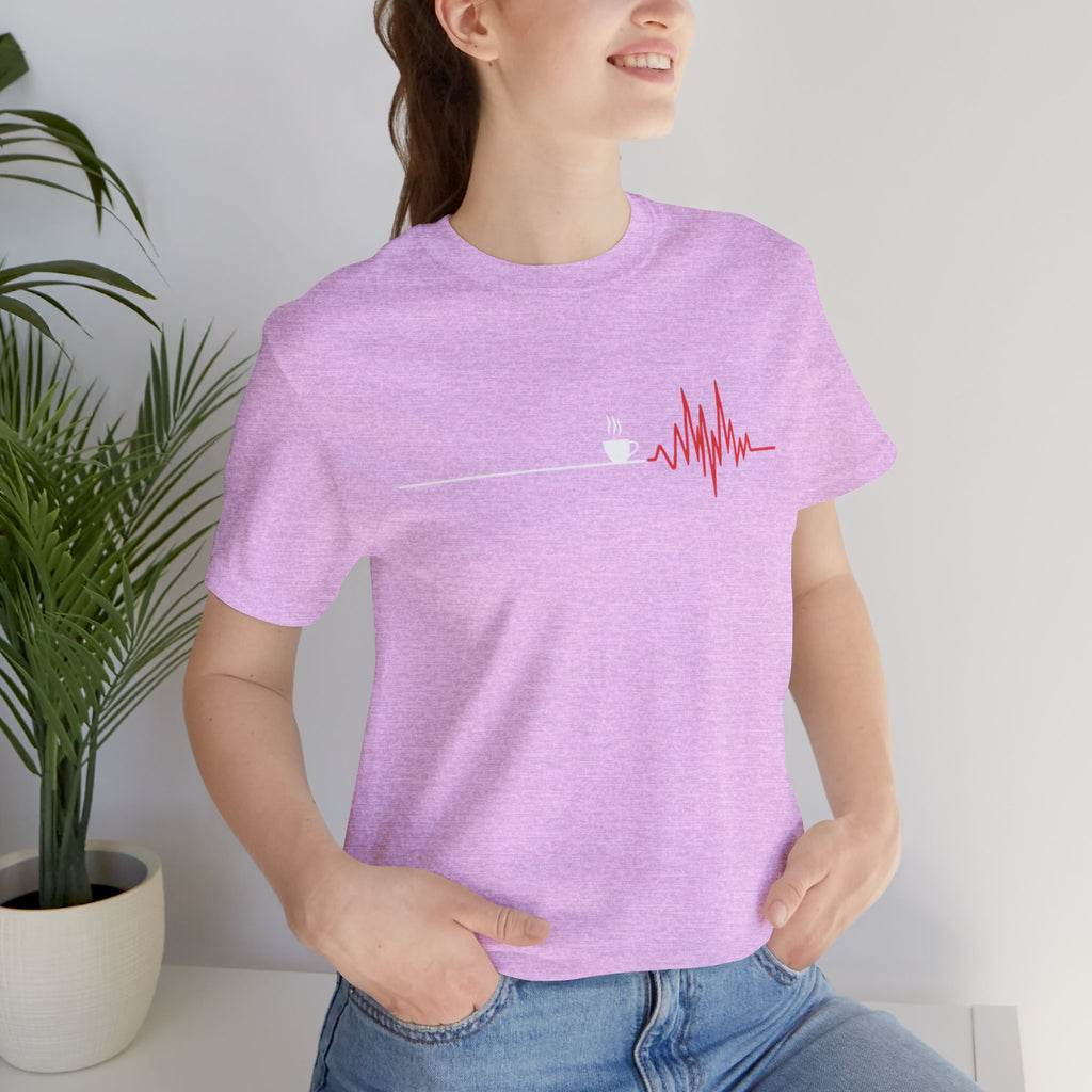 Coffee Heartbeat — EKG Caffeine Humor Tee