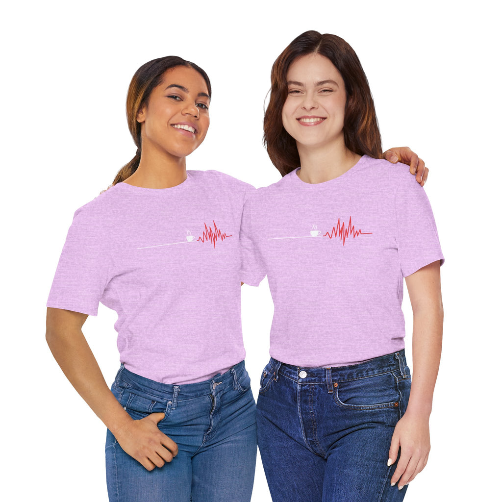 Coffee Heartbeat — EKG Caffeine Humor Tee