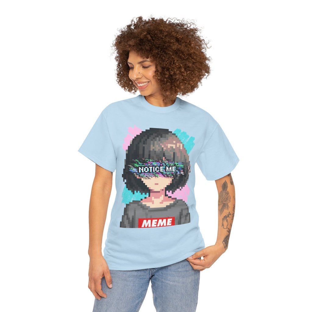 Pixel Anime Girl — 8-Bit Glitchcore Graphic Tee