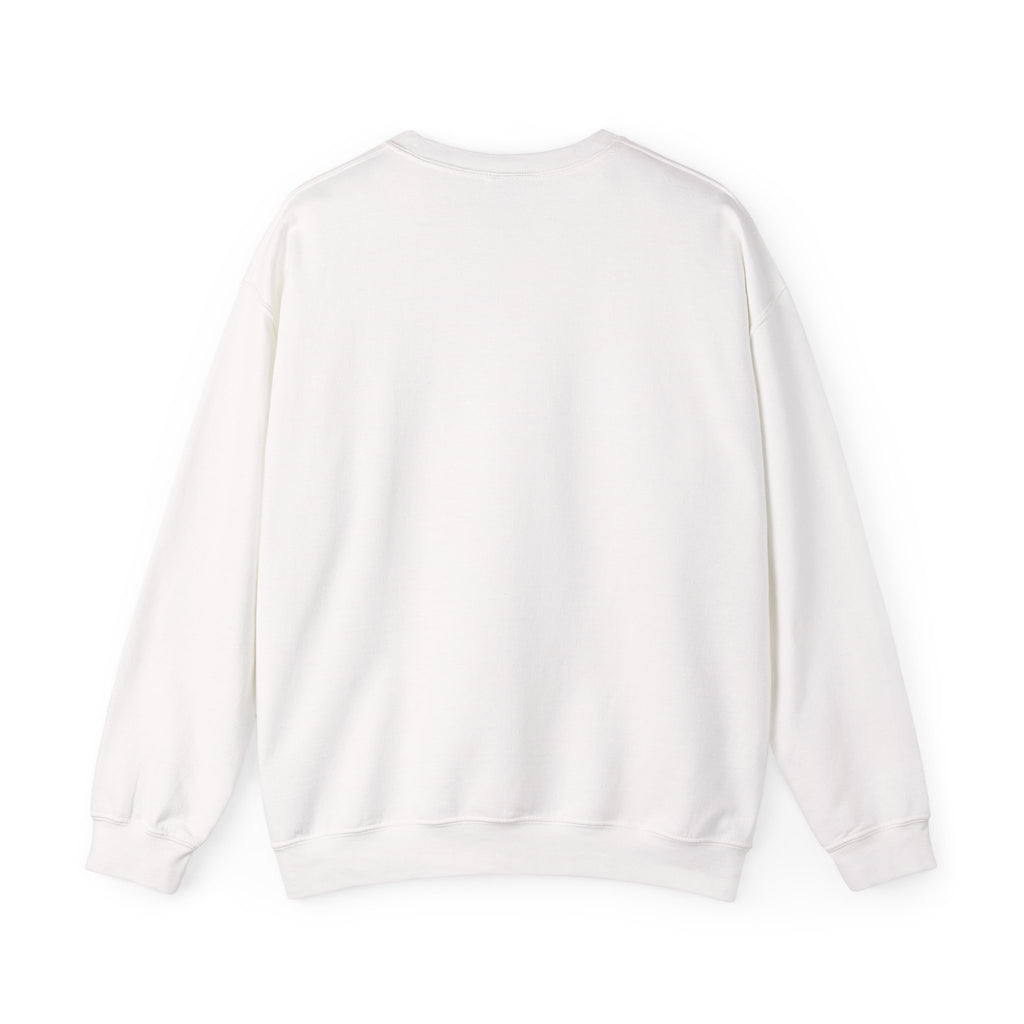 Cozy Within Reason fall crewneck by HKitty Enterprises, a funny autumn bedroom scene with a sleeping cat, a nighttime fall window, and a dying plant getting a get well soon balloon