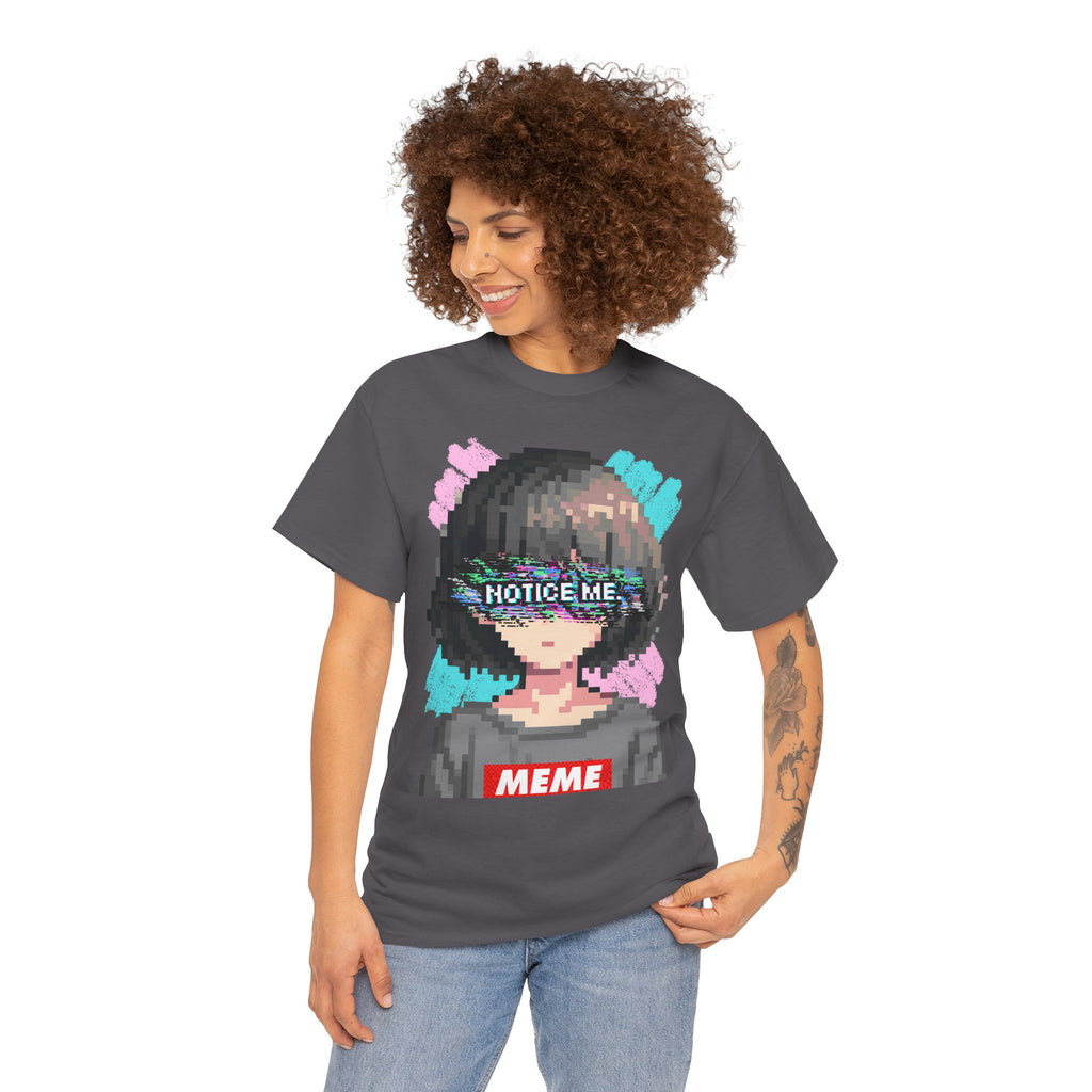 Pixel Anime Girl — 8-Bit Glitchcore Graphic Tee