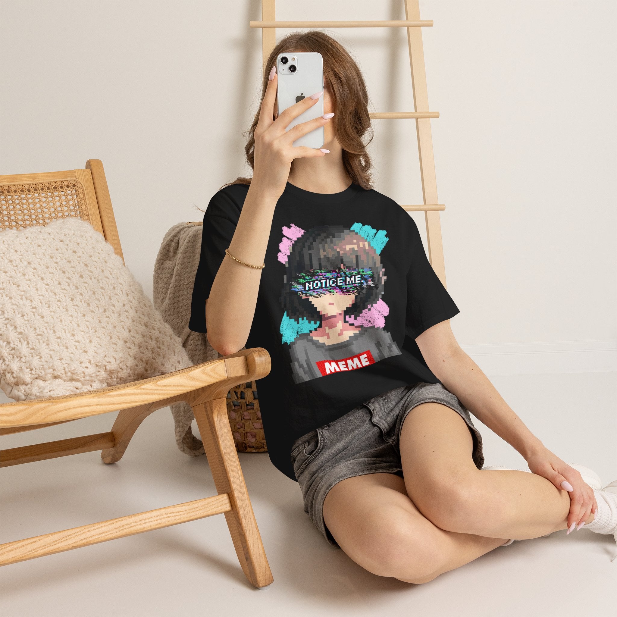 Pixel Anime Girl tee — product photo 2