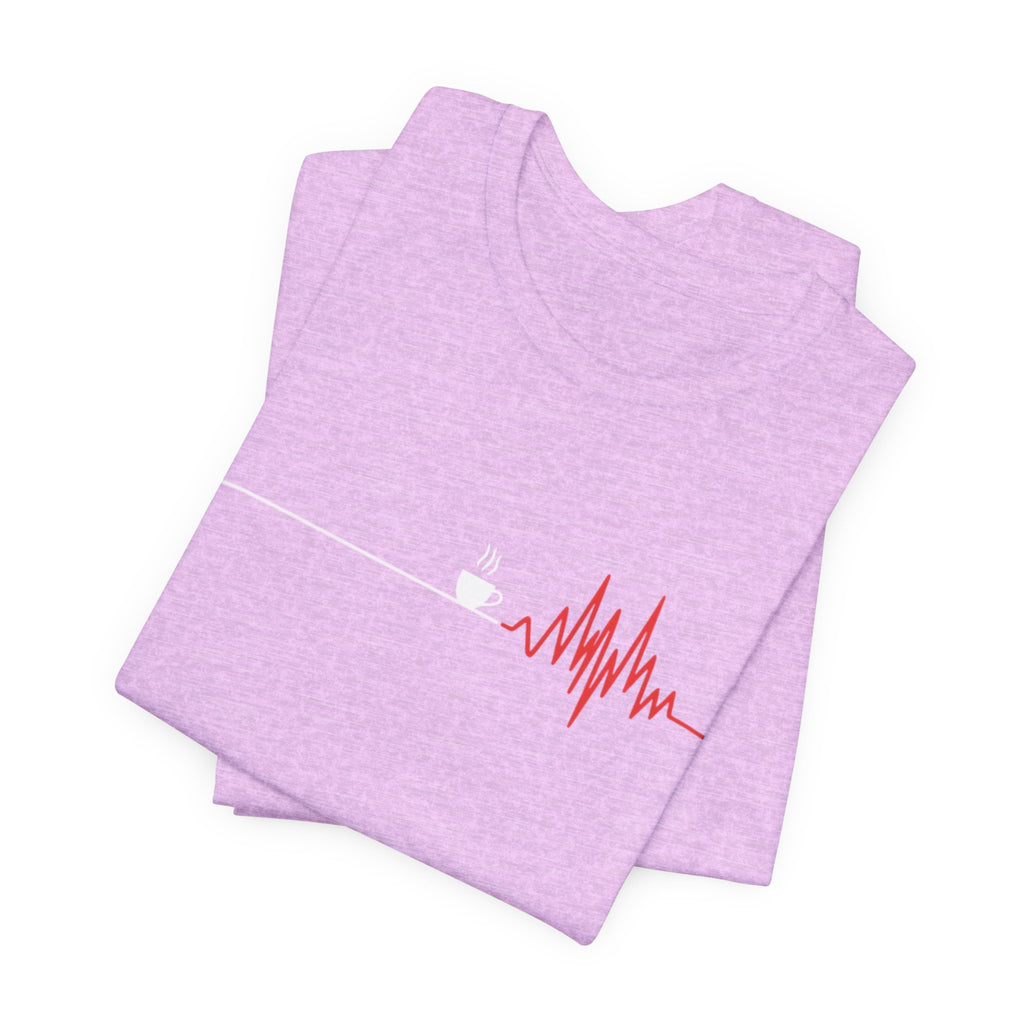 Coffee Heartbeat — EKG Caffeine Humor Tee