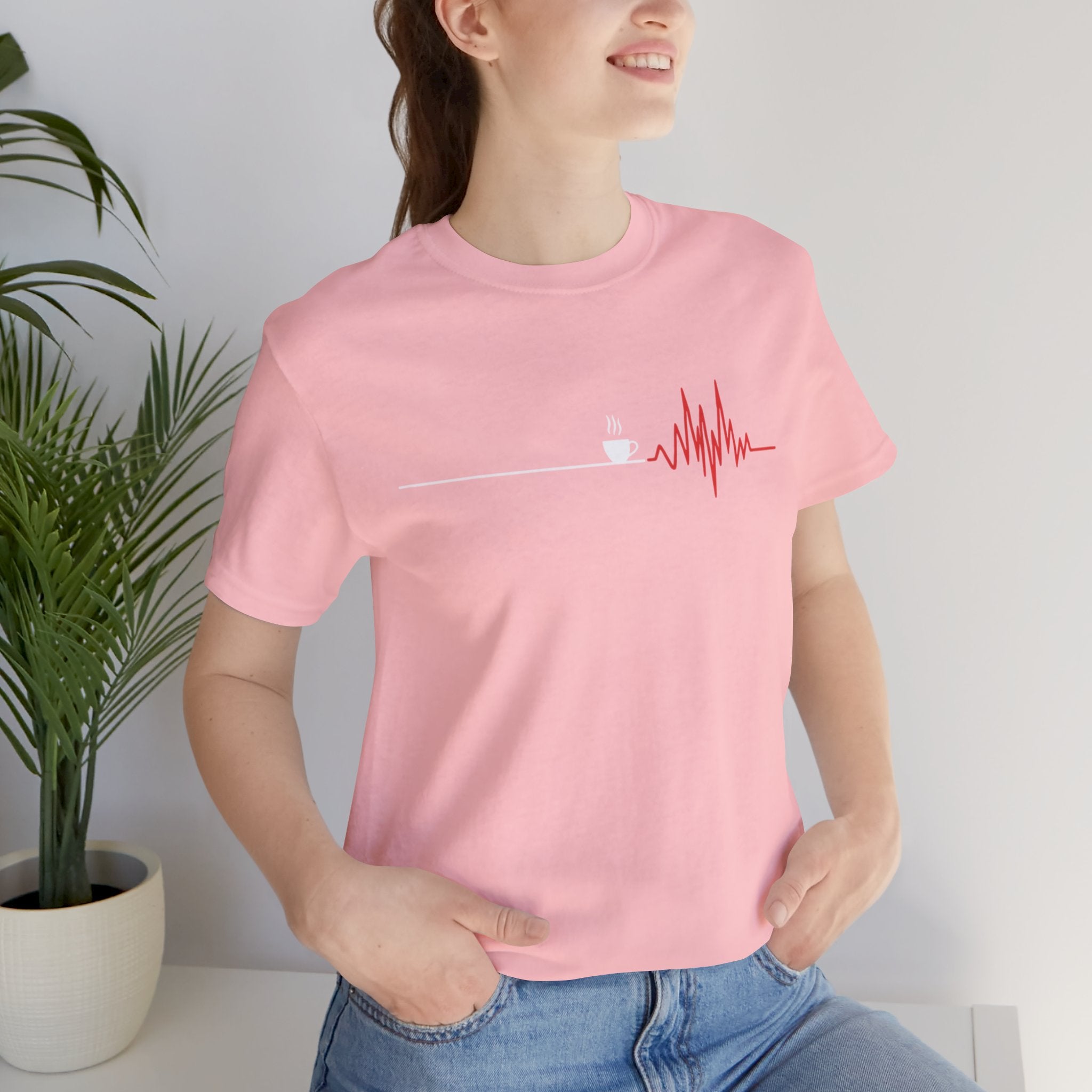 Coffee Heartbeat — EKG Caffeine Humor Tee
