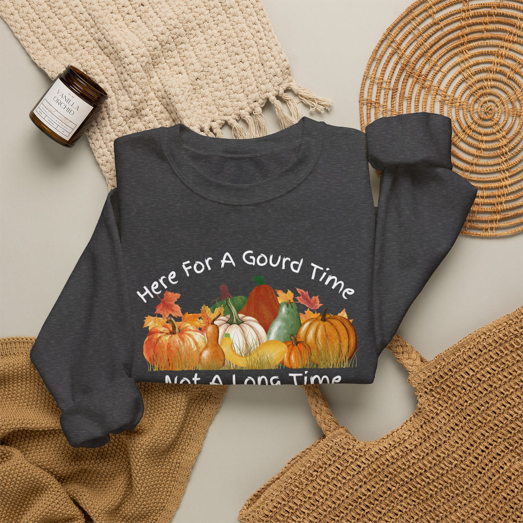 Here for a Gourd Time fall pumpkin crewneck — product photo 17