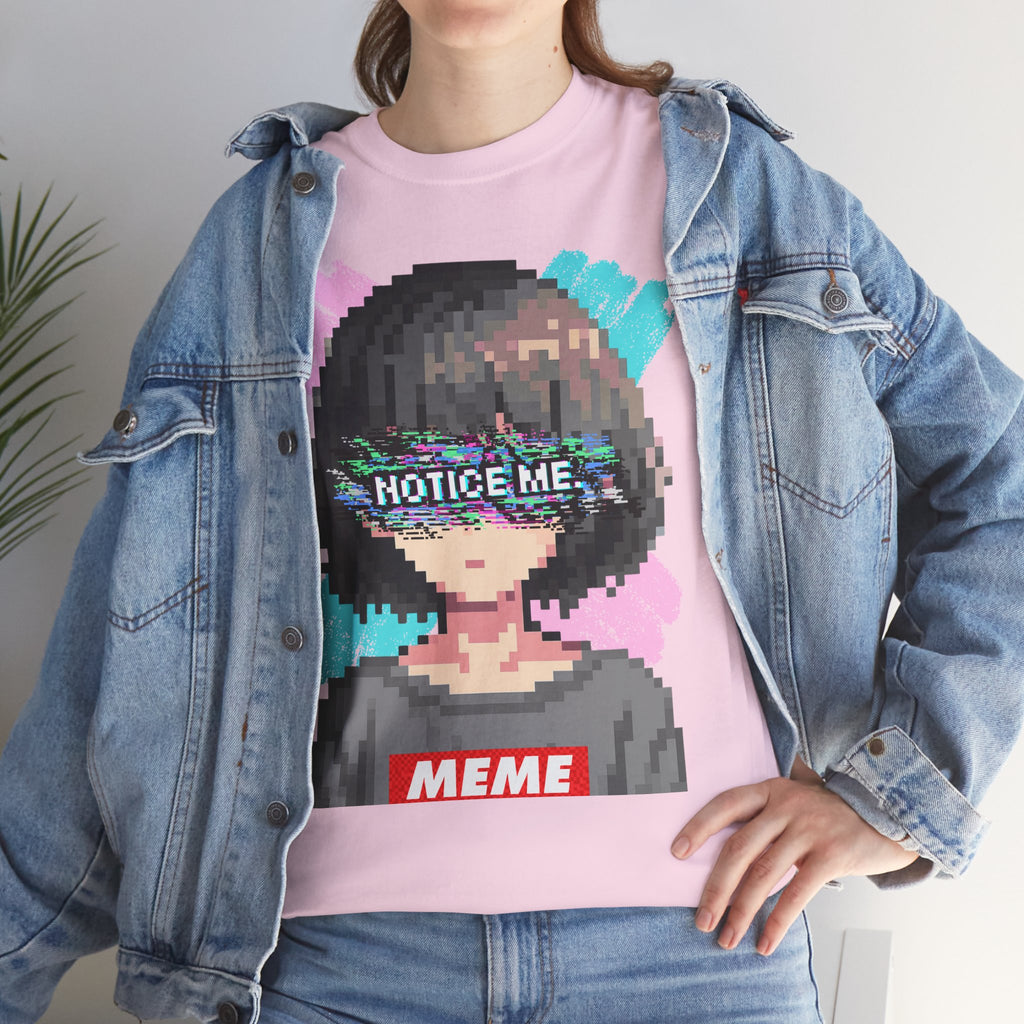 Pixel Anime Girl — 8-Bit Glitchcore Graphic Tee