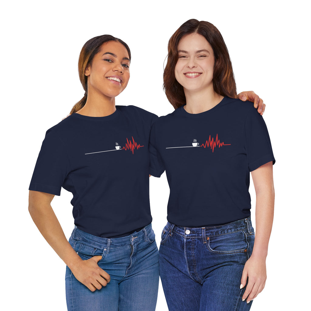 Coffee Heartbeat — EKG Caffeine Humor Tee