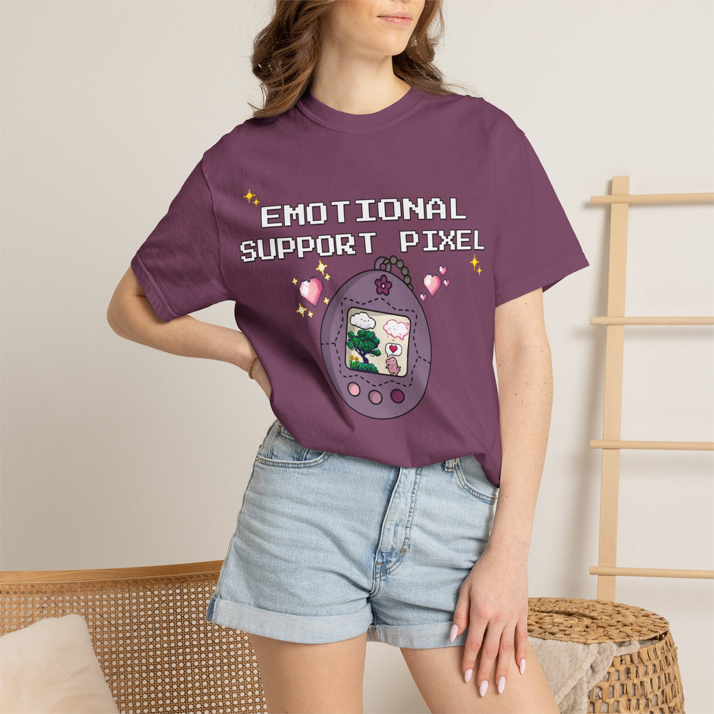 Emotional Support Pixel tee — size chart