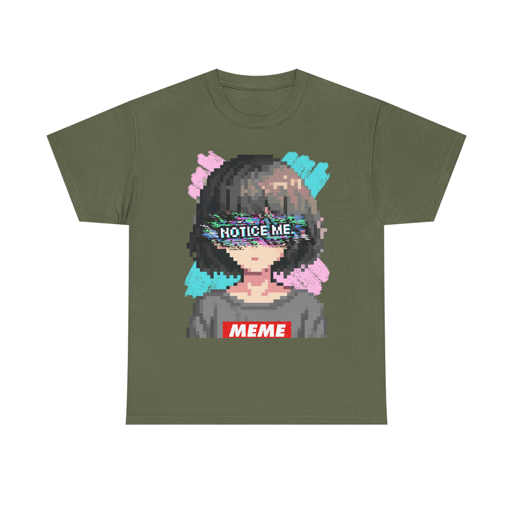 Pixel Anime Girl — 8-Bit Glitchcore Graphic Tee