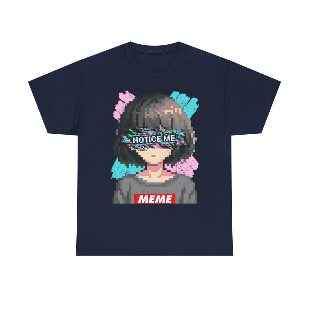Pixel Anime Girl — 8-Bit Glitchcore Graphic Tee