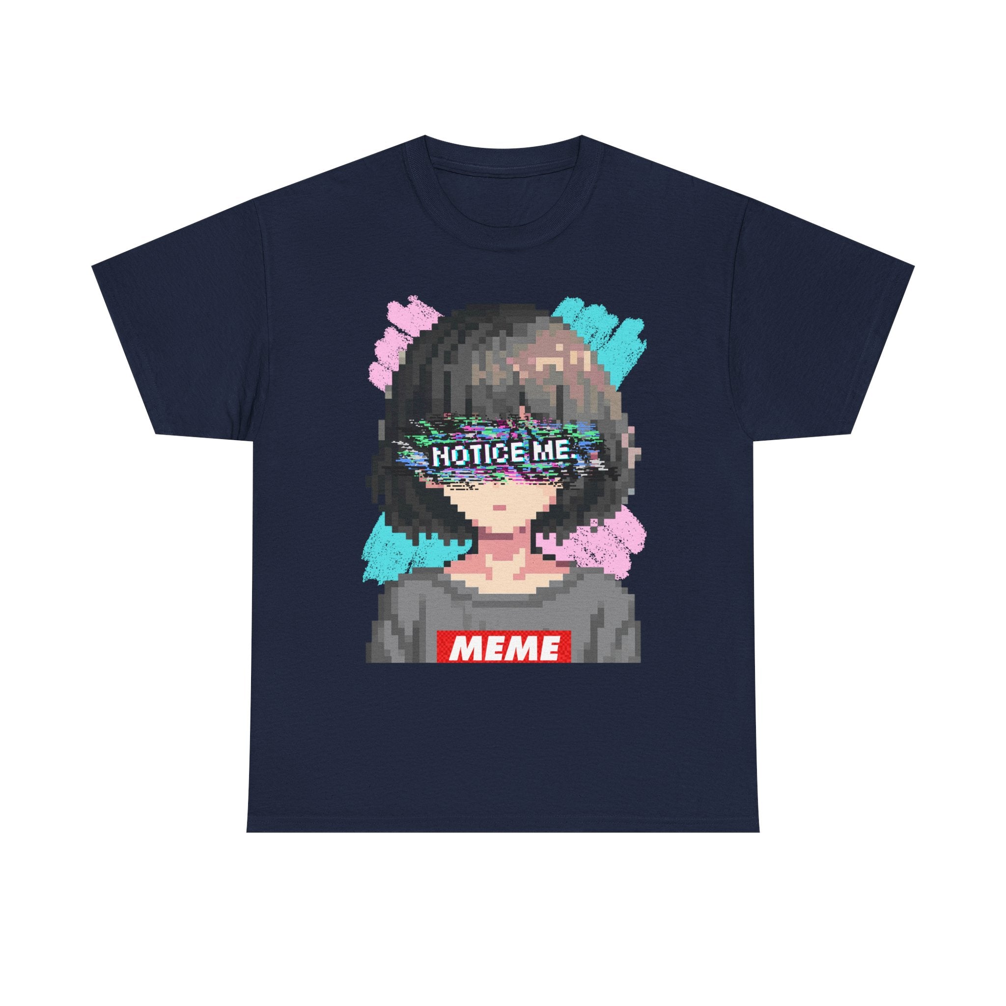 Pixel Anime Girl — 8-Bit Glitchcore Graphic Tee