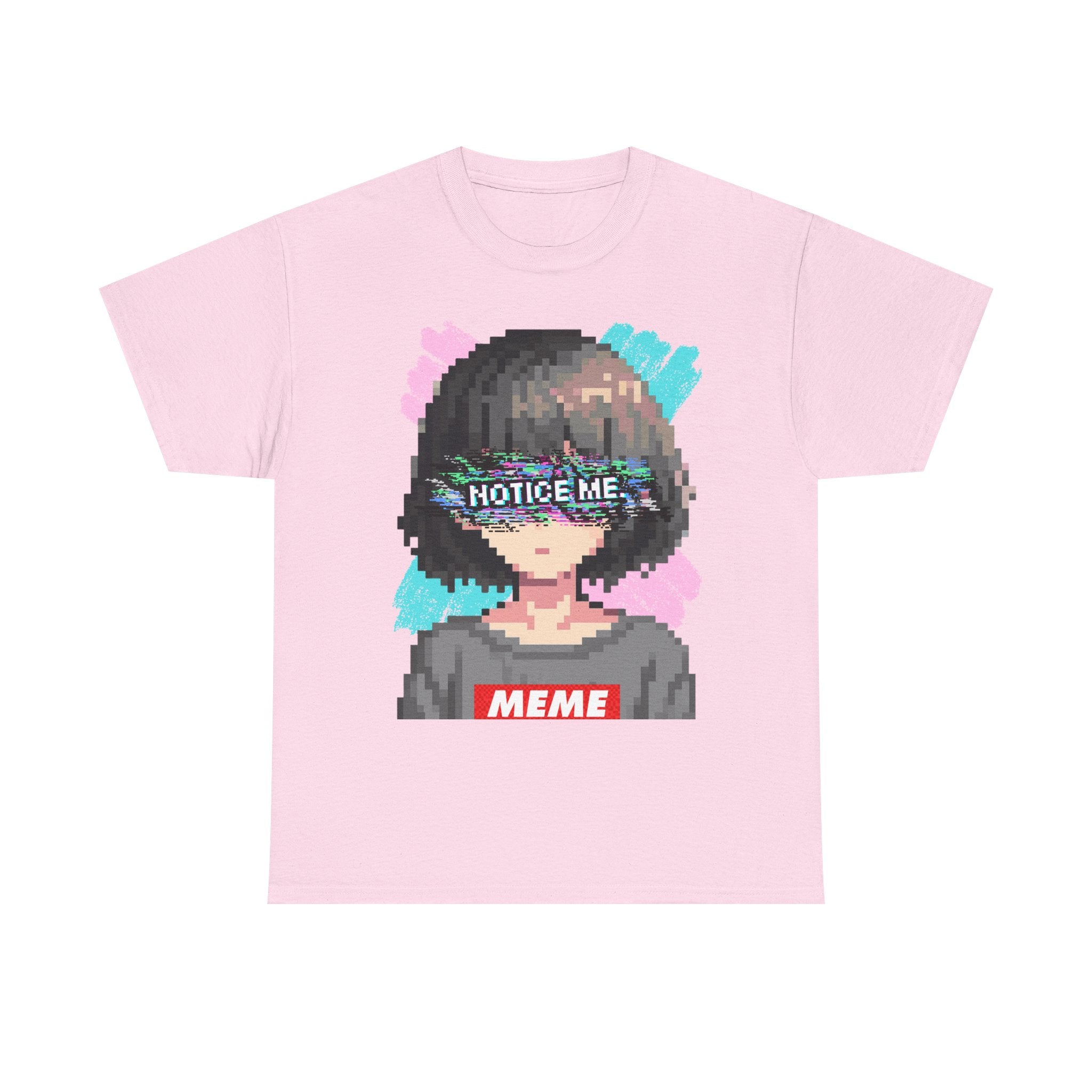 Pixel Anime Girl — 8-Bit Glitchcore Graphic Tee