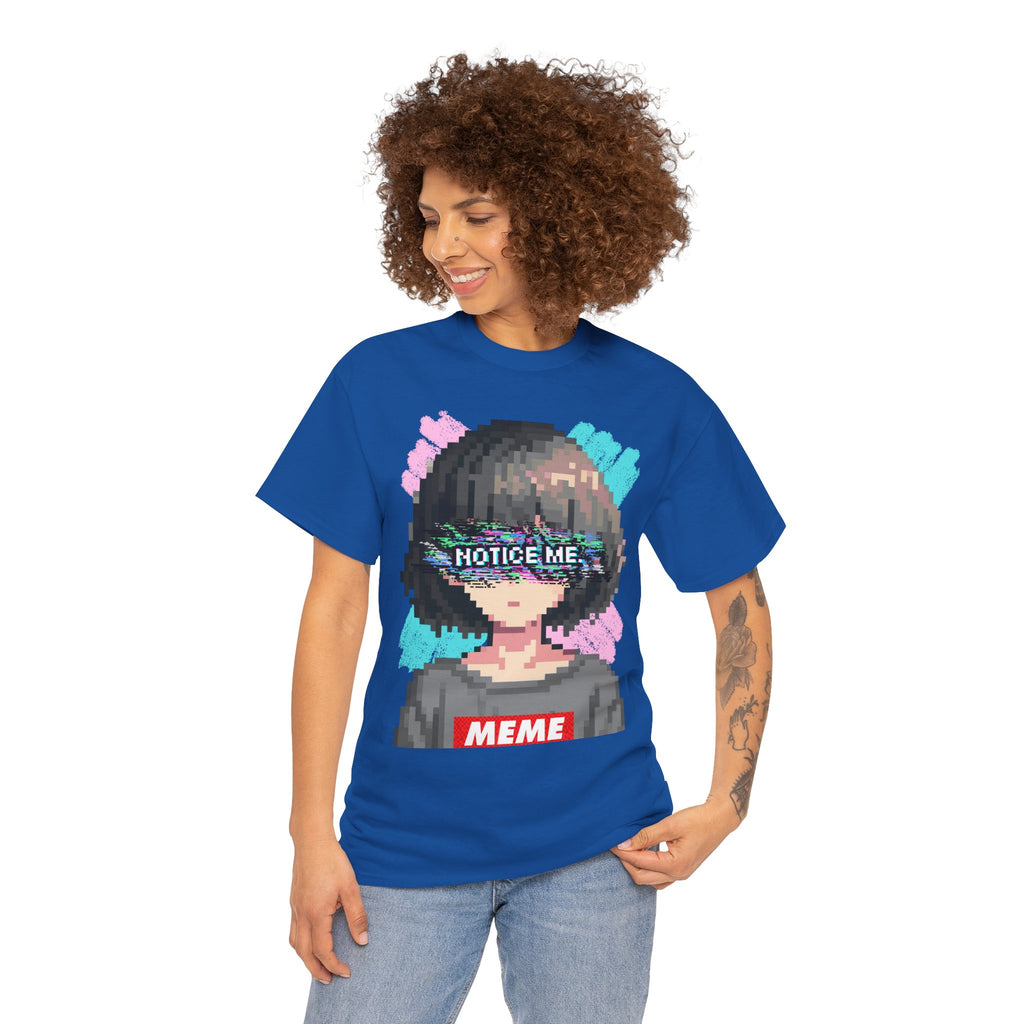Pixel Anime Girl — 8-Bit Glitchcore Graphic Tee