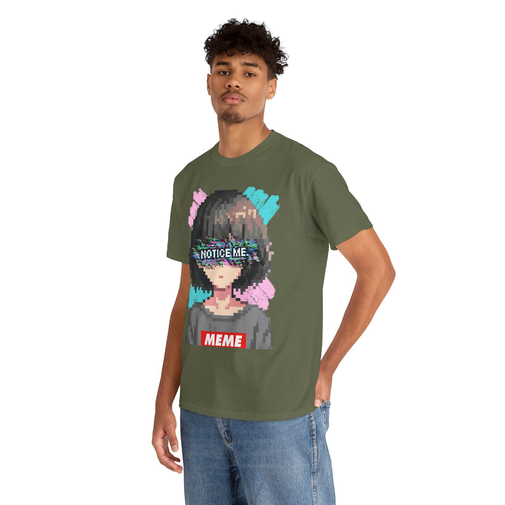 Pixel Anime Girl — 8-Bit Glitchcore Graphic Tee