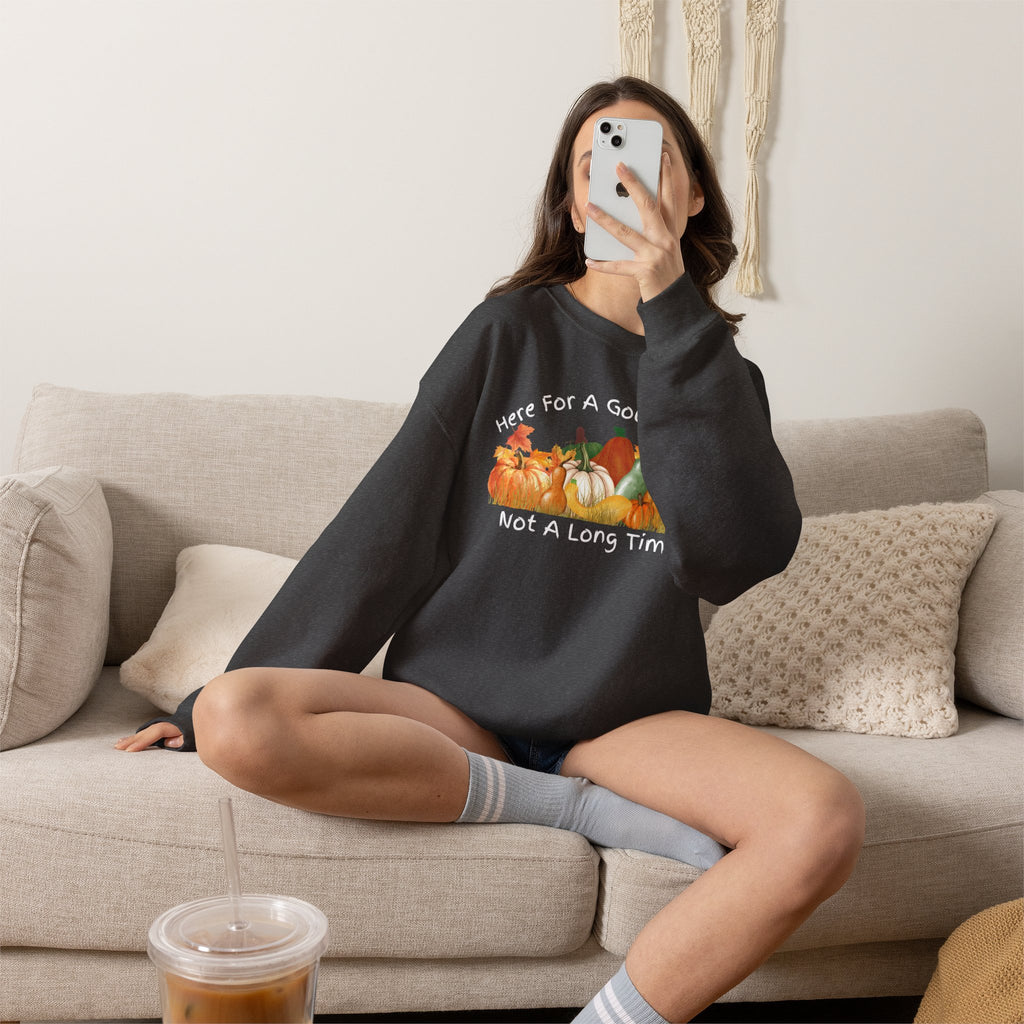 Here for a Gourd Time fall pumpkin crewneck — product photo 19