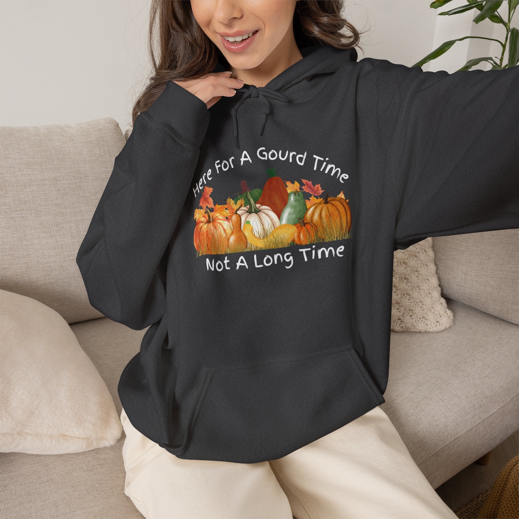 Here for a Gourd Time pumpkin hoodie — product photo 19