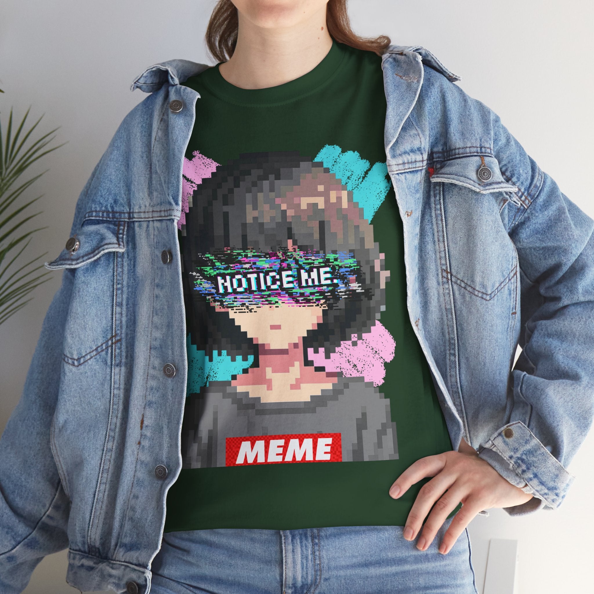 Pixel Anime Girl — 8-Bit Glitchcore Graphic Tee