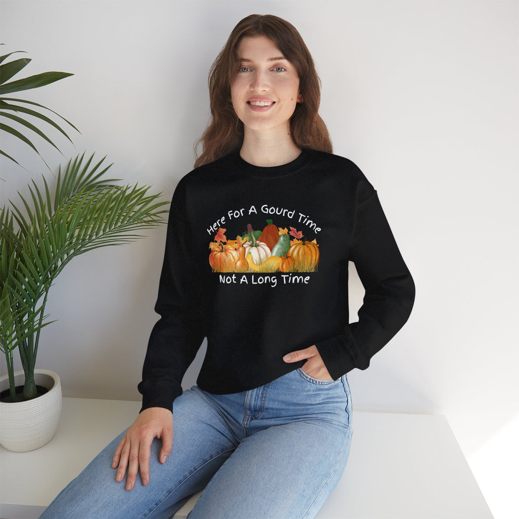 Here for a Gourd Time fall pumpkin crewneck — product photo 12
