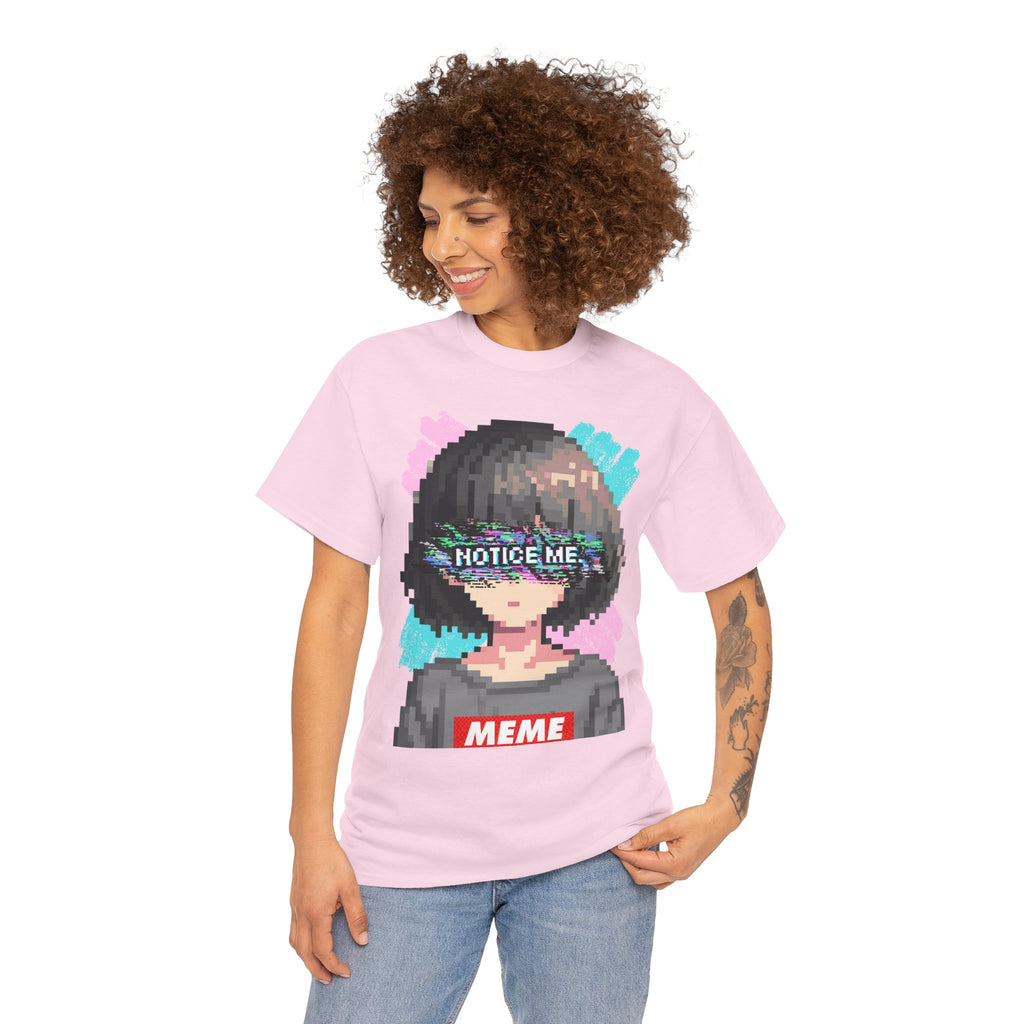 Pixel Anime Girl — 8-Bit Glitchcore Graphic Tee