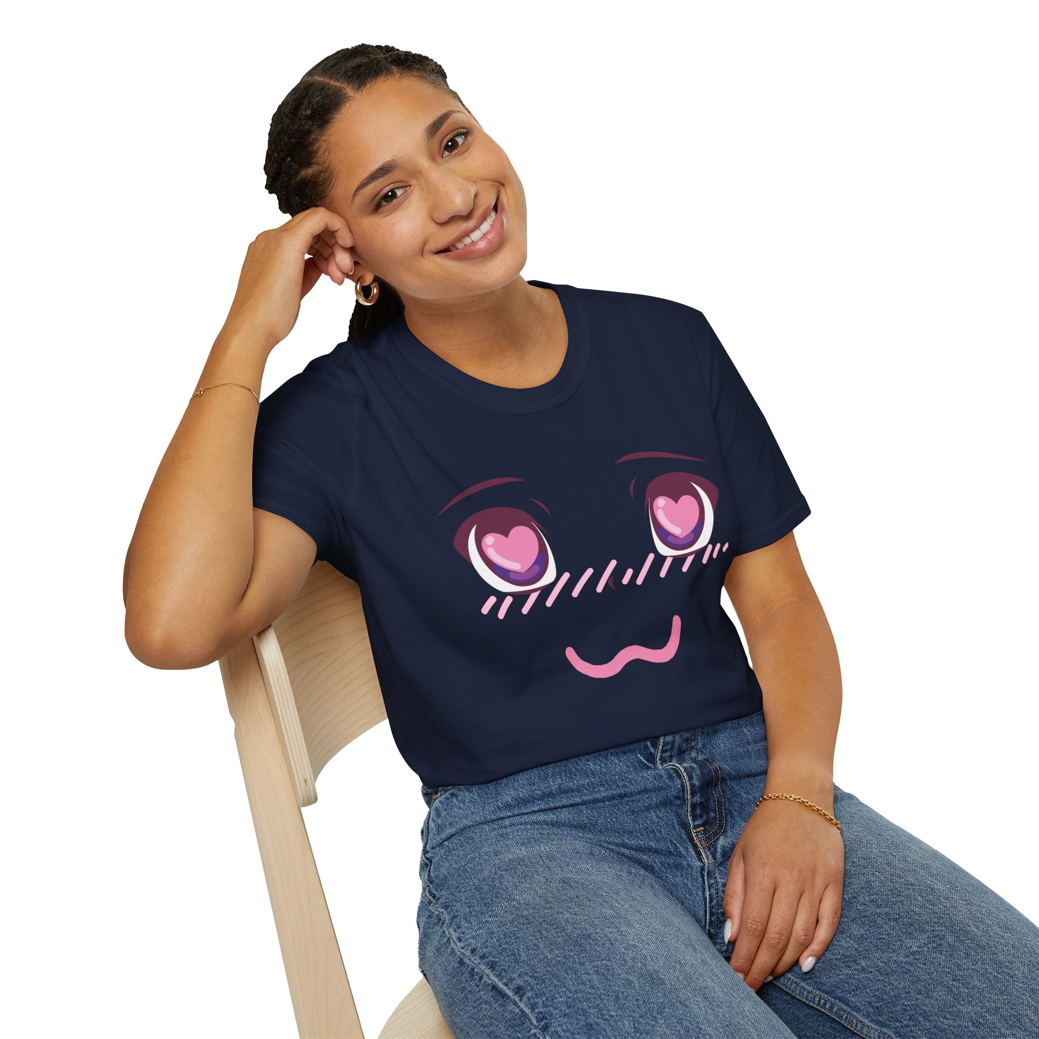 Kawaii Heart Eyes Emoticon Tee — Cute Anime Face Shirt